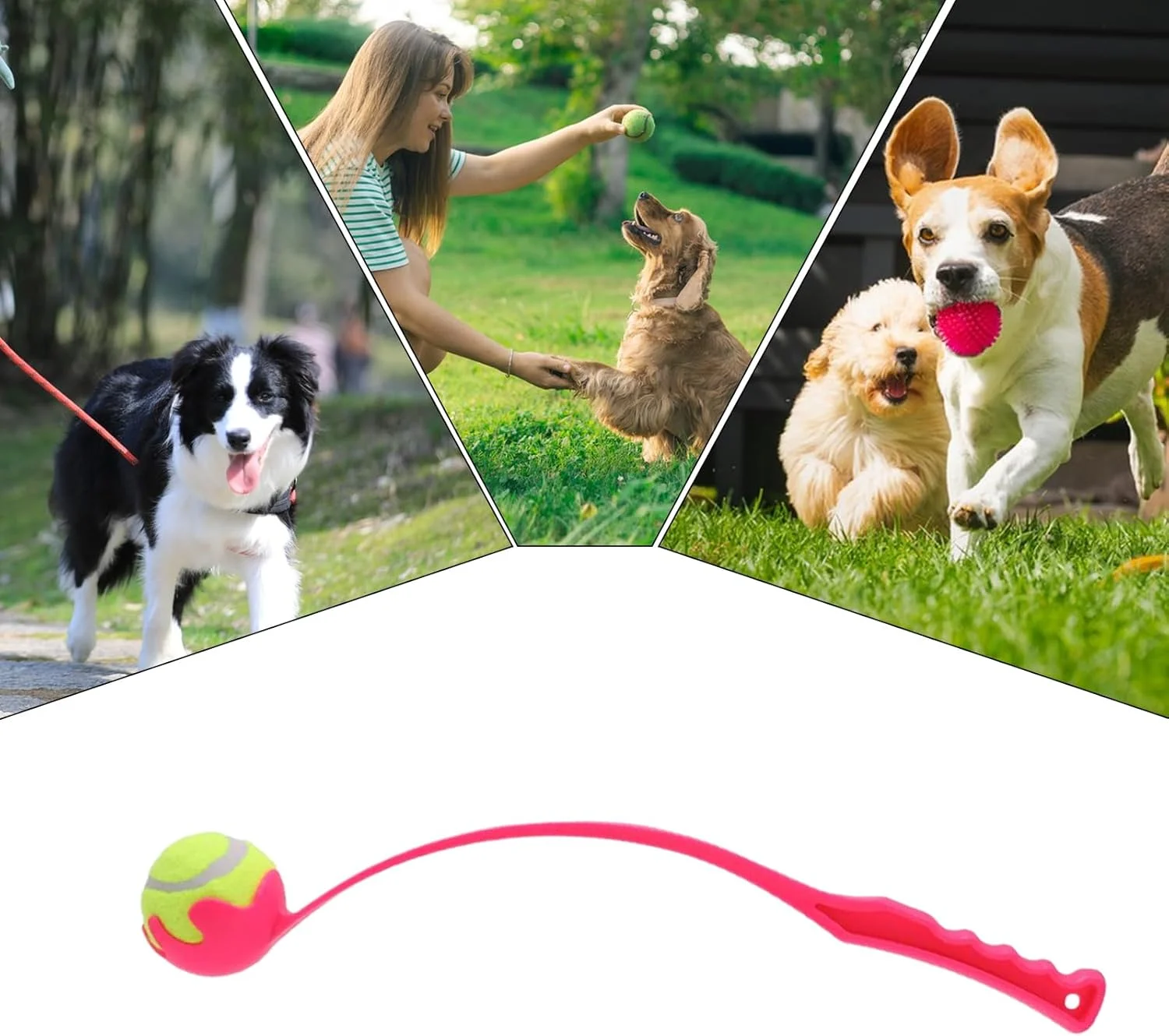 پرتاب کننده توپ سگ - پرتاب کننده توپ برای سگ های بزرگ با دسته ارگونومیک، اسباب بازی فچ برای تمرین و بازی حیوانات خانگی در حیاط، ساحل، پارک پرتاب کننده توپ سگ - پرتاب کننده توپ برای سگ های بزرگ با دسته ارگونومیک، اسباب بازی فچ برای تمرین و بازی حیوانات خانگی در حیاط، ساحل، پارک