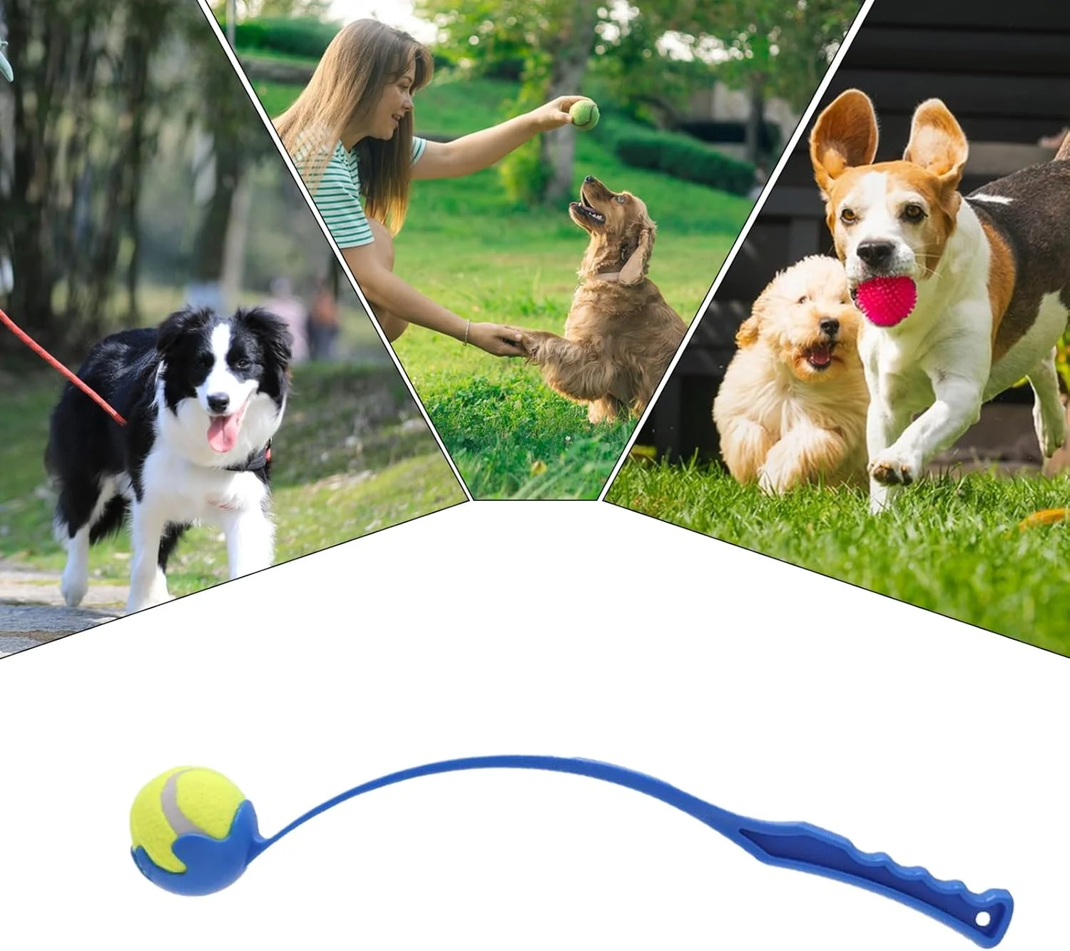 پرتاب کننده توپ تنیس برای سگ ها، پرتاب کننده توپ برای سگ ها با دسته ارگونومیک، اسباب بازی های تعاملی برای بازی پرتاب، تمرین و آموزش در حیاط، پارک و ساحل پرتاب کننده توپ تنیس برای سگ ها، پرتاب کننده توپ برای سگ ها با دسته ارگونومیک، اسباب بازی های تعاملی برای بازی پرتاب، تمرین و آموزش در حیاط، پارک و ساحل