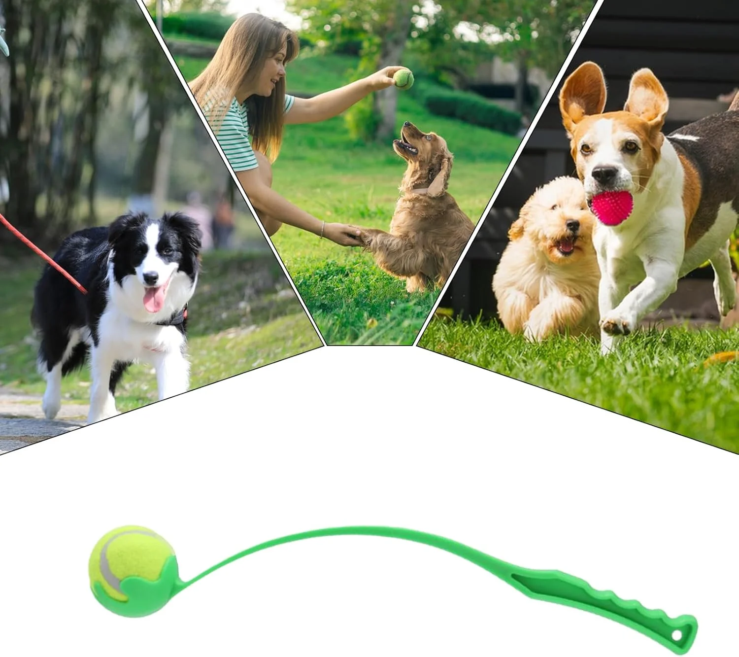 پرتاب کننده توپ تنیس | پرتاب کننده توپ برای سگ ها با دسته ارگونومیک | اسباب بازی پرتابی برای تمرین و ورزش حیوانات خانگی در حیاط، ساحل و پارک پرتاب کننده توپ تنیس | پرتاب کننده توپ برای سگ ها با دسته ارگونومیک | اسباب بازی پرتابی برای تمرین و ورزش حیوانات خانگی در حیاط، ساحل و پارک