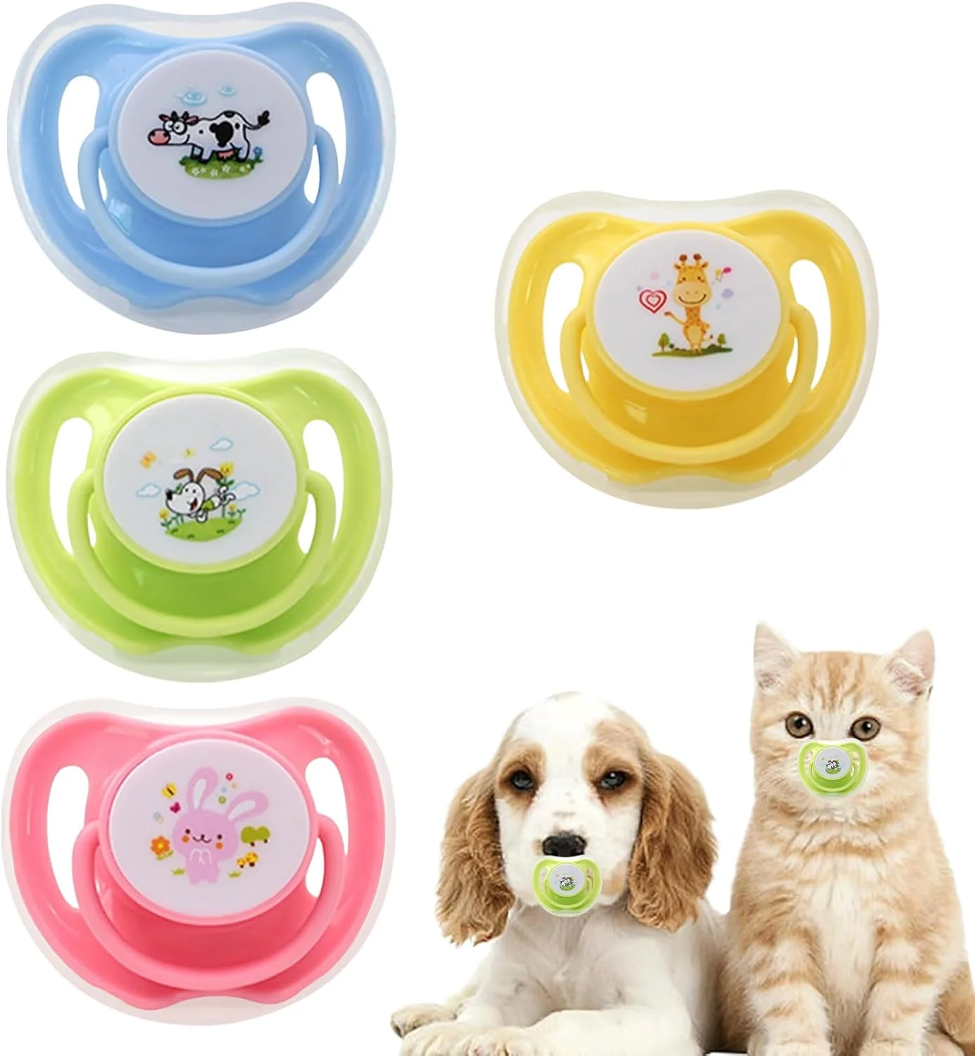 پستانک گربه - آرام کننده مکیدن بچه گربه، با روکش ضد گرد و غبار، لوازم جویدنی سیلیکونی برای تمرین و آرامش رشد حیوانات خانگی، بازی تعاملی، تسکین دندان درآوردن و رفع بی حوصلگی