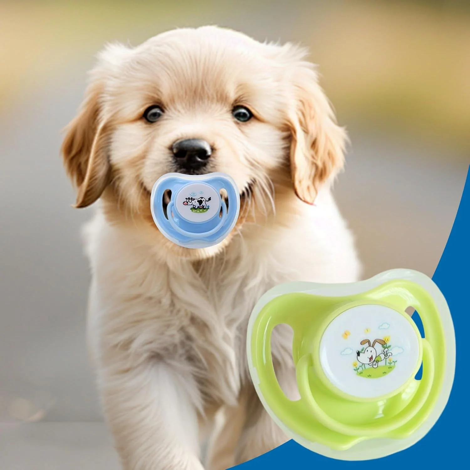 پستانک بچه گربه - پستانک مکیدنی بچه گربه | لوازم جویدنی حیوانات خانگی سیلیکونی با طرح زیبا به همراه درپوش گرد و غبار برای تسکین و تمرین دندان درآوردن