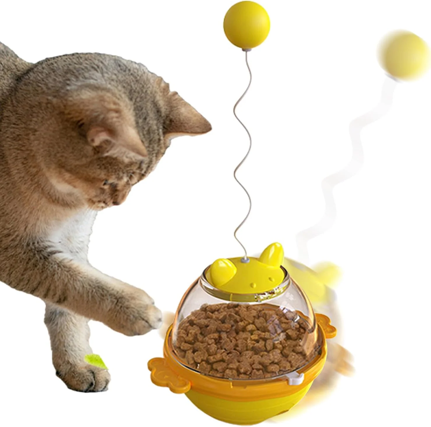 اسباب بازی پخش کننده تشویقی گربه - اسباب بازی پخش کننده غذای بچه گربه، لوازم آموزش تعاملی حیوانات خانگی برای بچه گربه ها، مناسب برای اتاق مطالعه، بالکن، باغ و حیاط خلوت اسباب بازی پخش کننده تشویقی گربه - اسباب بازی پخش کننده غذای بچه گربه، لوازم آموزش تعاملی حیوانات خانگی برای بچه گربه ها، مناسب برای اتاق مطالعه، بالکن، باغ و حیاط خلوت