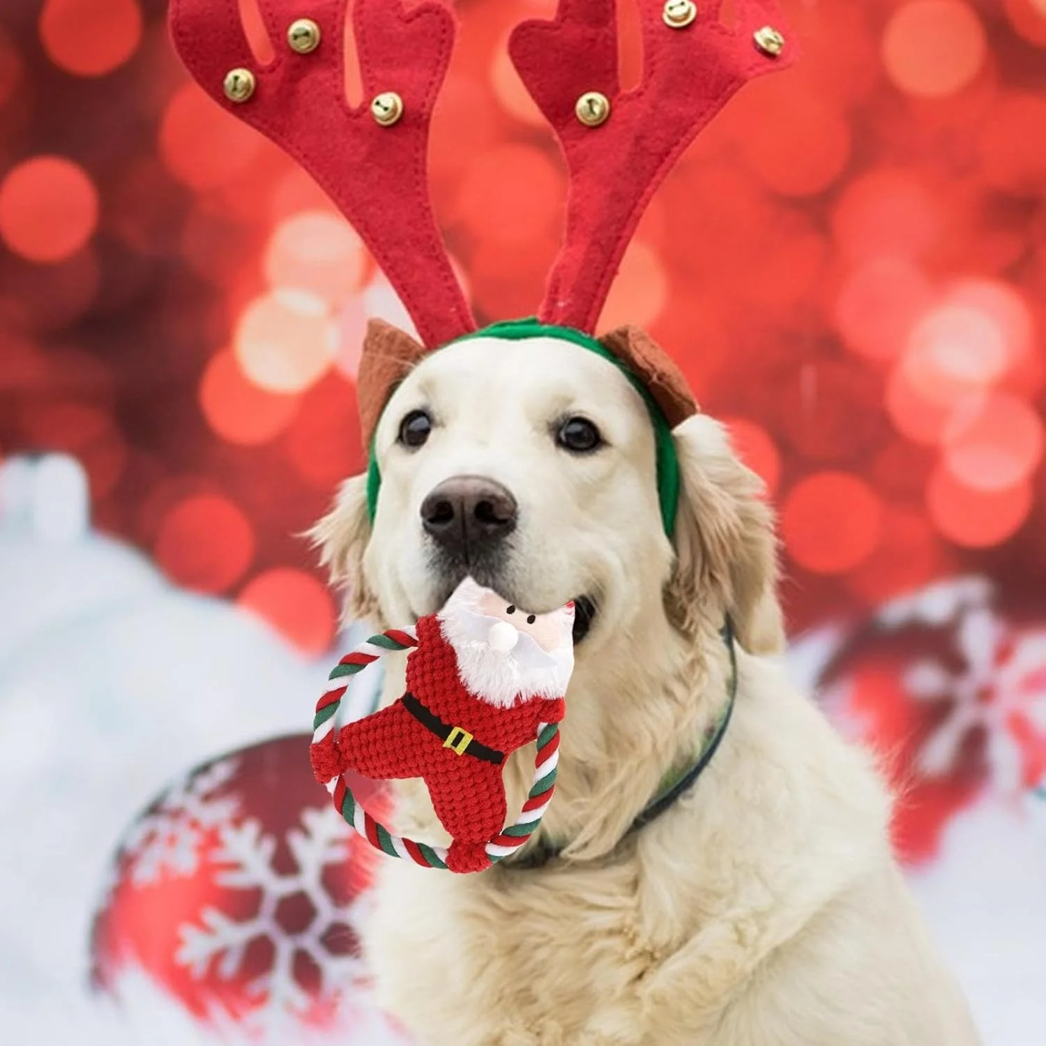 اسباب بازی های صدادار برای سگ های کوچک، اسباب بازی سگ طرح بابانوئل | عروسک دندان گیر بامزه برای نژادهای کوچک و متوسط، حیوانات خانگی مسن، فضای باز پارک، اتاق خواب، خانه و نشیمن