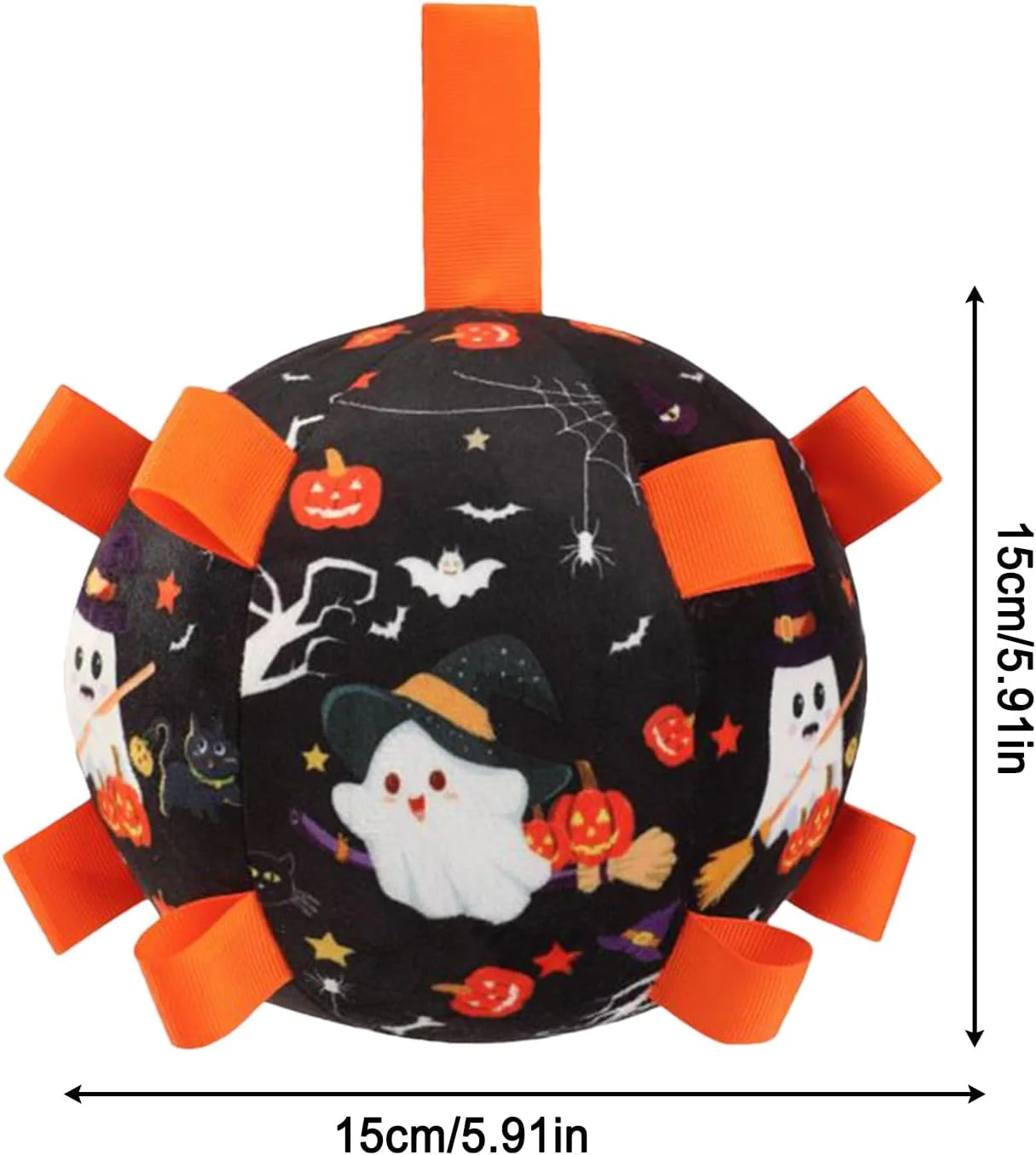 توپ فوتبال سگ - توپ فوتبال حیوانات خانگی هالووین | اسباب بازی تعاملی سگ با صدای زنگ برای تعقیب، شکار، آموزش، تحریک، رفع خستگی، بازی در فضای باز و ورزش در خانه توپ فوتبال سگ - توپ فوتبال حیوانات خانگی هالووین | اسباب بازی تعاملی سگ با صدای زنگ برای تعقیب، شکار، آموزش، تحریک، رفع خستگی، بازی در فضای باز و ورزش در خانه