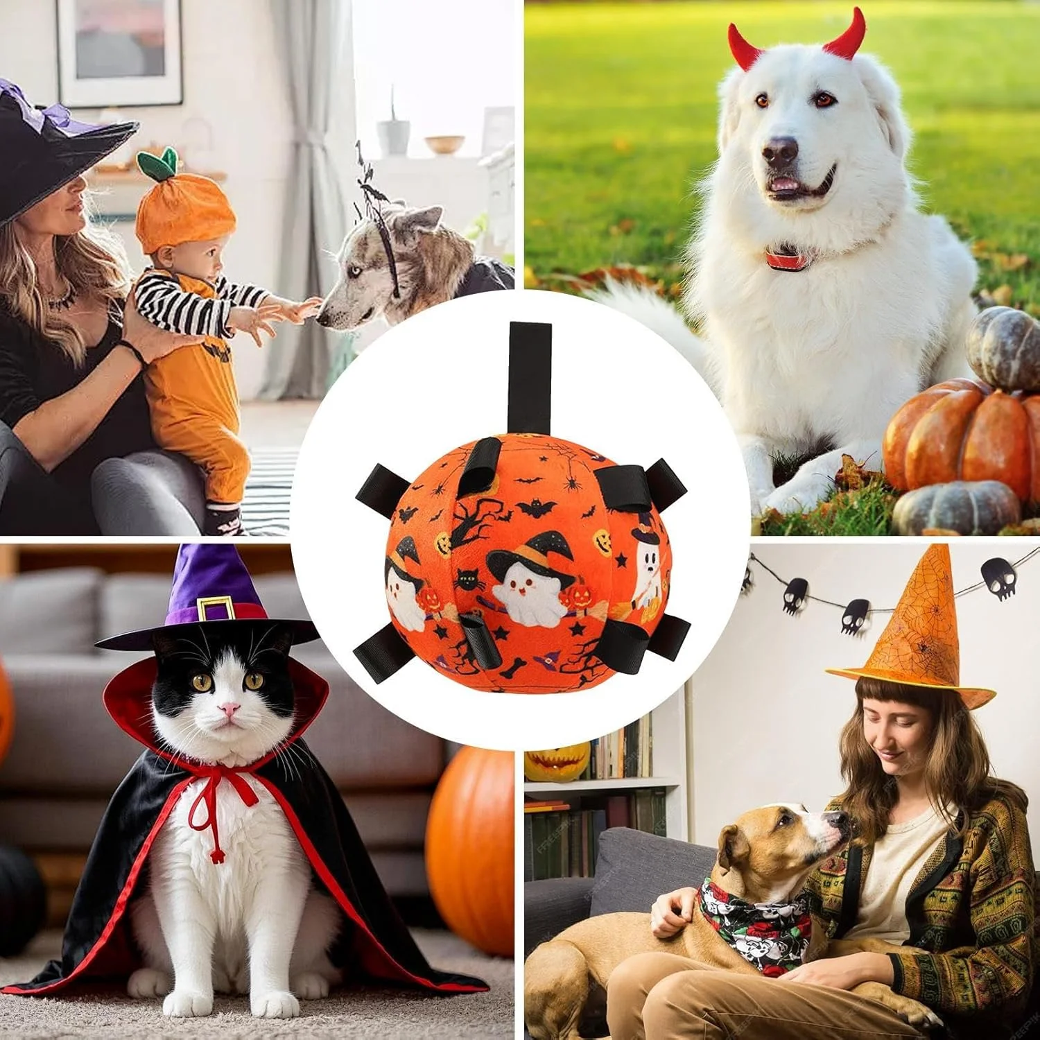 توپ فوتبال سگ | توپ فوتبال تعاملی حیوانات خانگی برای هالووین | اسباب بازی جویدنی زنگوله ای تعاملی سگ برای آموزش خانگی، دندان درآوردن، تعقیب، رفع بی حوصلگی، بازی در فضای باز توپ فوتبال سگ | توپ فوتبال تعاملی حیوانات خانگی برای هالووین | اسباب بازی جویدنی زنگوله ای تعاملی سگ برای آموزش خانگی، دندان درآوردن، تعقیب، رفع بی حوصلگی، بازی در فضای باز