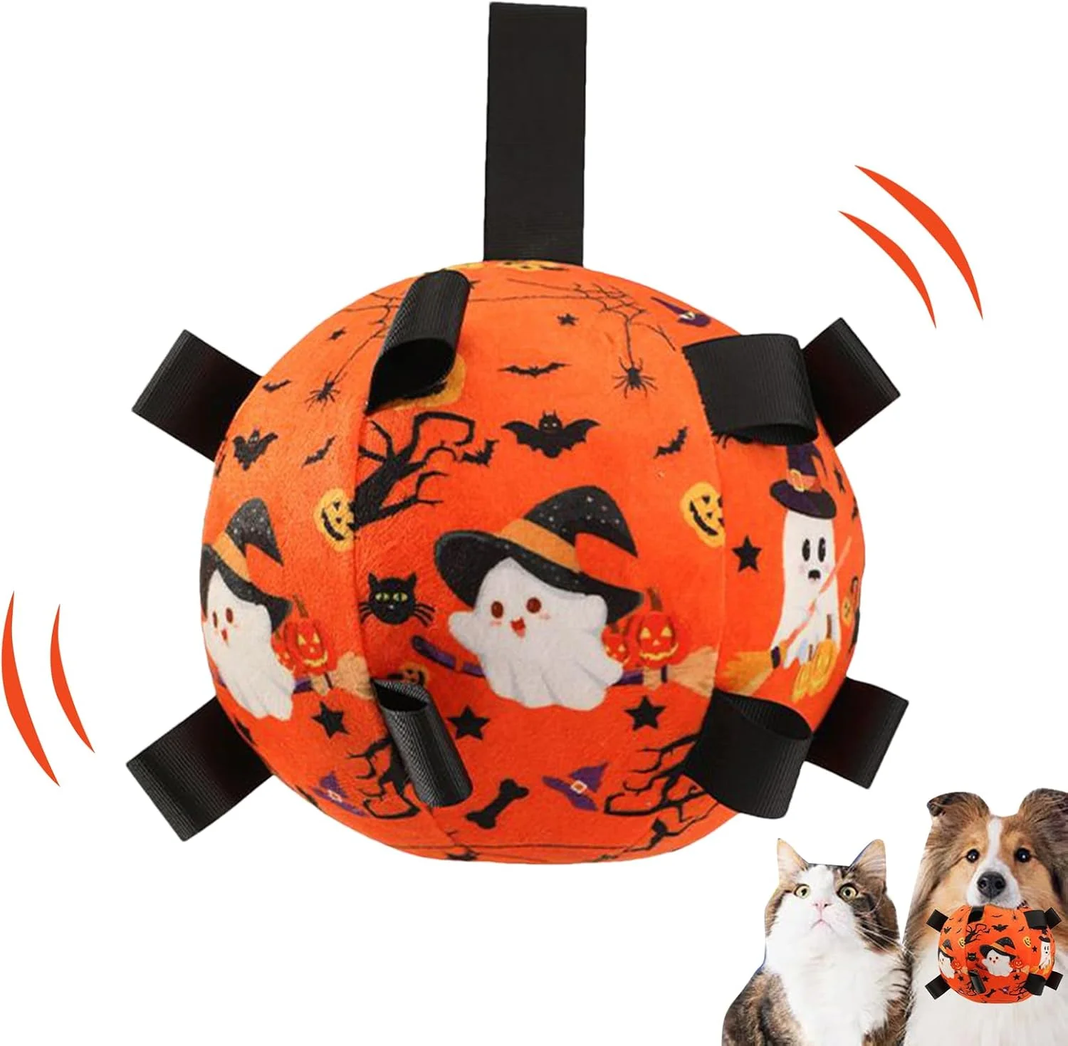 توپ فوتبال سگ با بند | توپ فوتبال تعاملی حیوانات خانگی هالووین - اسباب بازی جویدنی زنگوله ای تعاملی سگ برای آموزش خانگی، دندان درآوردن، تعقیب، رفع بی حوصلگی، بازی در فضای باز توپ فوتبال سگ با بند | توپ فوتبال تعاملی حیوانات خانگی هالووین - اسباب بازی جویدنی زنگوله ای تعاملی سگ برای آموزش خانگی، دندان درآوردن، تعقیب، رفع بی حوصلگی، بازی در فضای باز