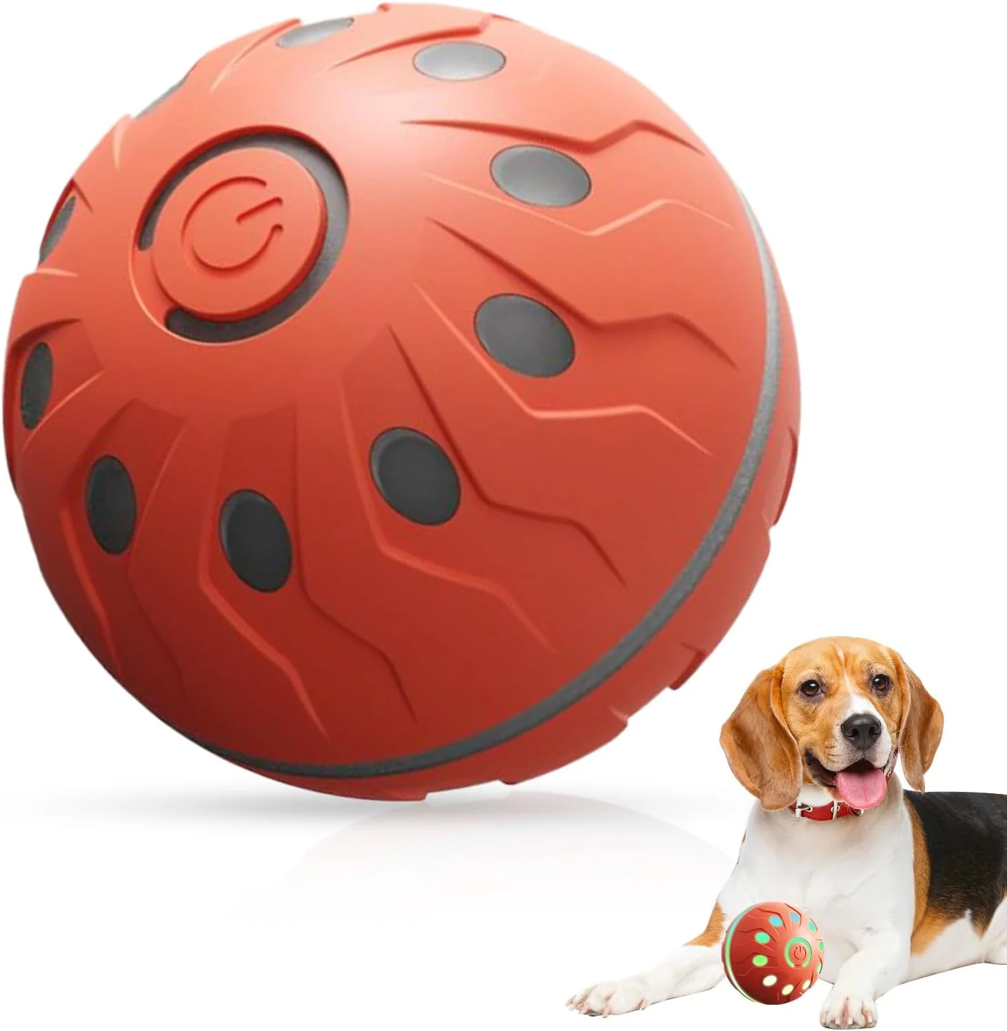 توپ متحرک برای سگ ها | توپ غلتان تعاملی اسباب بازی هوشمند سگ | اسباب بازی های شارژی حیوانات خانگی برای تمرین سگ های بزرگ کوچک و جویدنی های تهاجمی توله سگ گربه در فضای داخلی