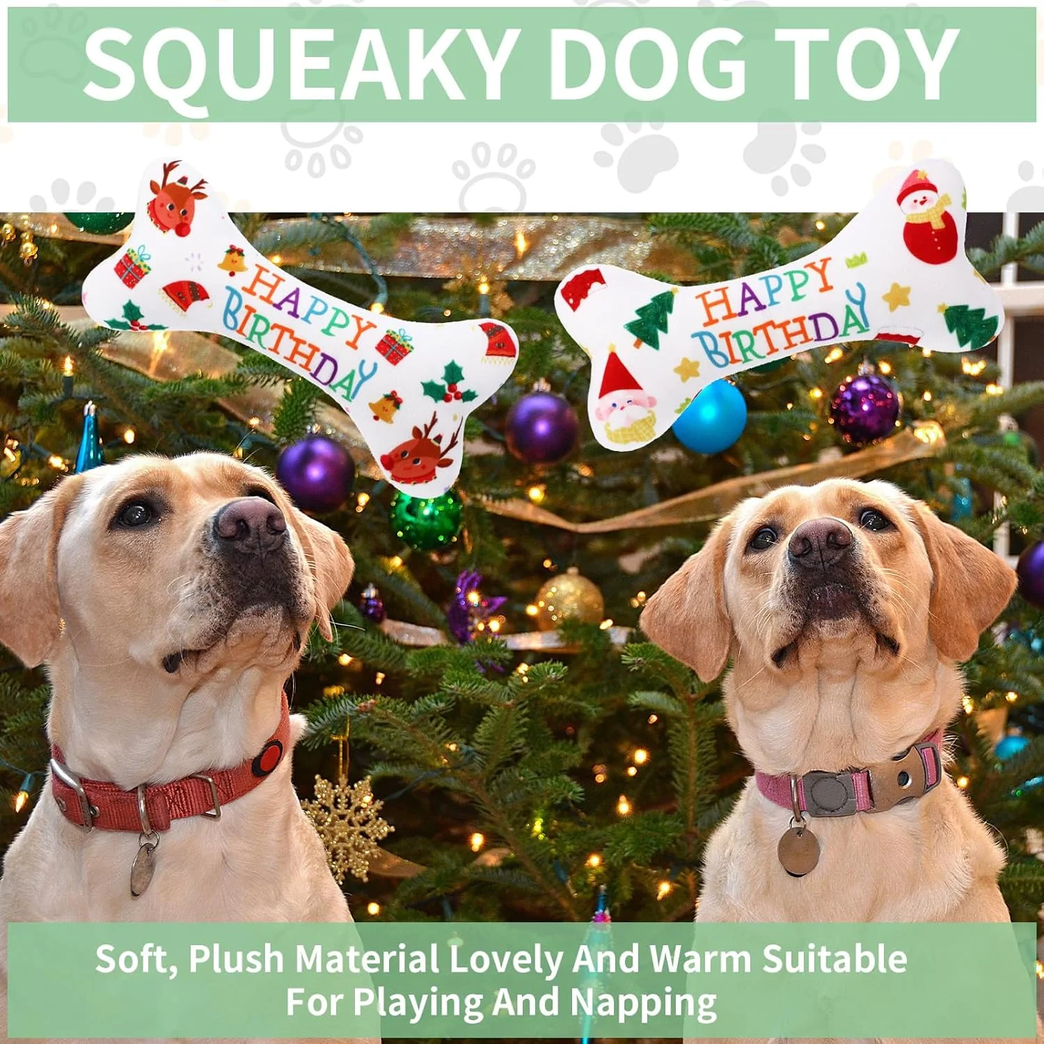 پک 2 عددی اسباب بازی استخوان سگ برای تولد و کریسمس، اسباب بازی پولیشی سگ، اسباب بازی غضروفی تولد سگ برای سگ های کوچک و متوسط پک 2 عددی اسباب بازی استخوان سگ برای تولد و کریسمس، اسباب بازی پولیشی سگ، اسباب بازی غضروفی تولد سگ برای سگ های کوچک و متوسط