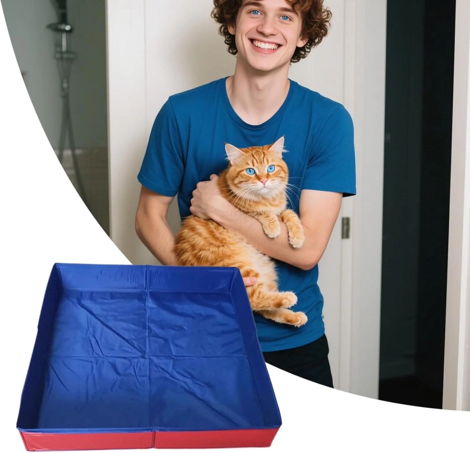 استخر شنا سگ - وان حمام سگ تاشو PVC مربعی شکل | وان حمام توله سگ ضد لغزش و صرفه جویی در فضا برای حیاط خانه باغ فضای باز استخر شنا سگ - وان حمام سگ تاشو PVC مربعی شکل | وان حمام توله سگ ضد لغزش و صرفه جویی در فضا برای حیاط خانه باغ فضای باز