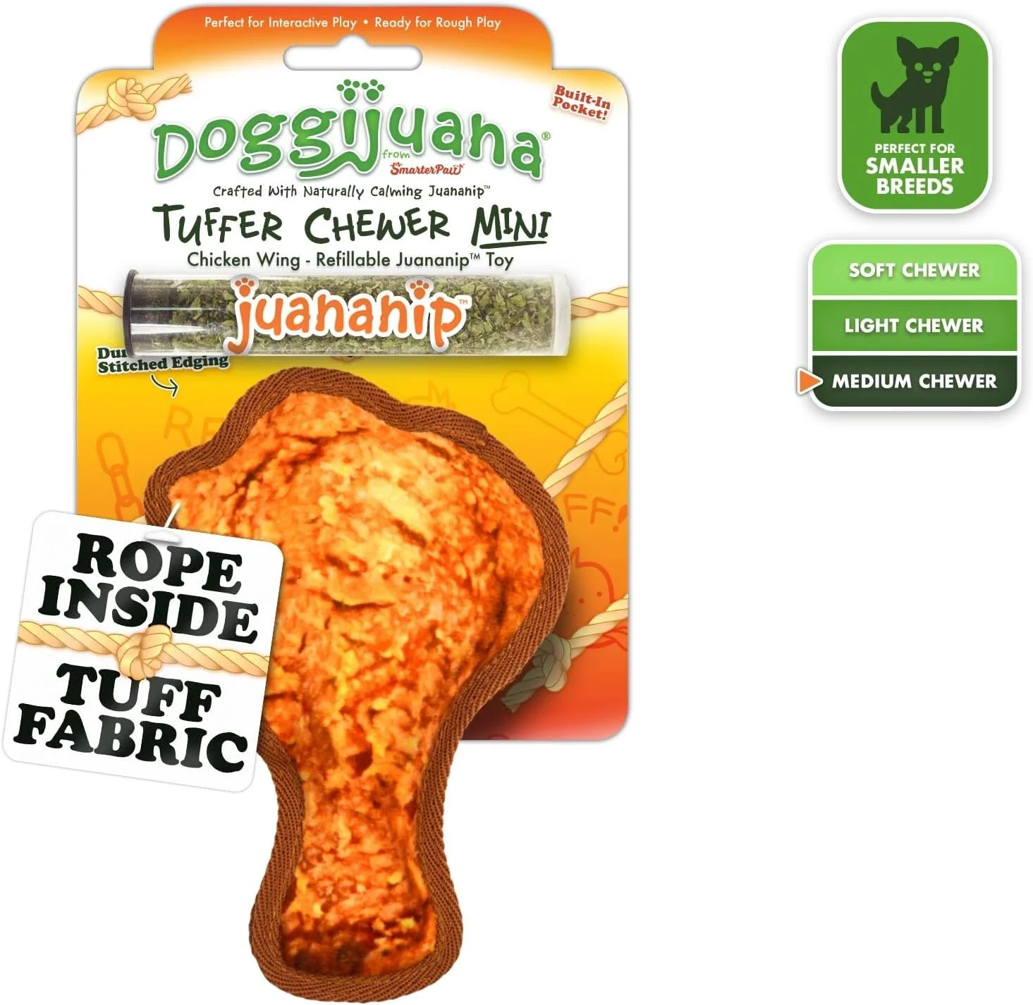 اسباب بازی سگ مخملی کوچک Doggijuana Tuffer Chewer | اسباب بازی سگ خنده دار با Juananip Catnip برای سگ ها | کمک آرام بخش برای سگ ها | اسباب بازی جویدنی تعاملی برای بازی (بال مرغ) اسباب بازی سگ مخملی کوچک Doggijuana Tuffer Chewer | اسباب بازی سگ خنده دار با Juananip Catnip برای سگ ها | کمک آرام بخش برای سگ ها | اسباب بازی جویدنی تعاملی برای بازی (بال مرغ)