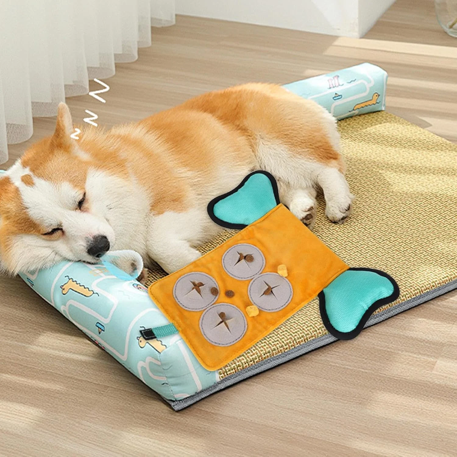 اسباب بازی پخش کننده تشویقی سگ - اسباب بازی های پازلی پخش کننده تشویقی سگ، بازی های پازلی لوازم حیوانات خانگی صدادار برای تحریک ذهنی سالم دندان درآوردن سگ های کوچک، متوسط و بزرگ