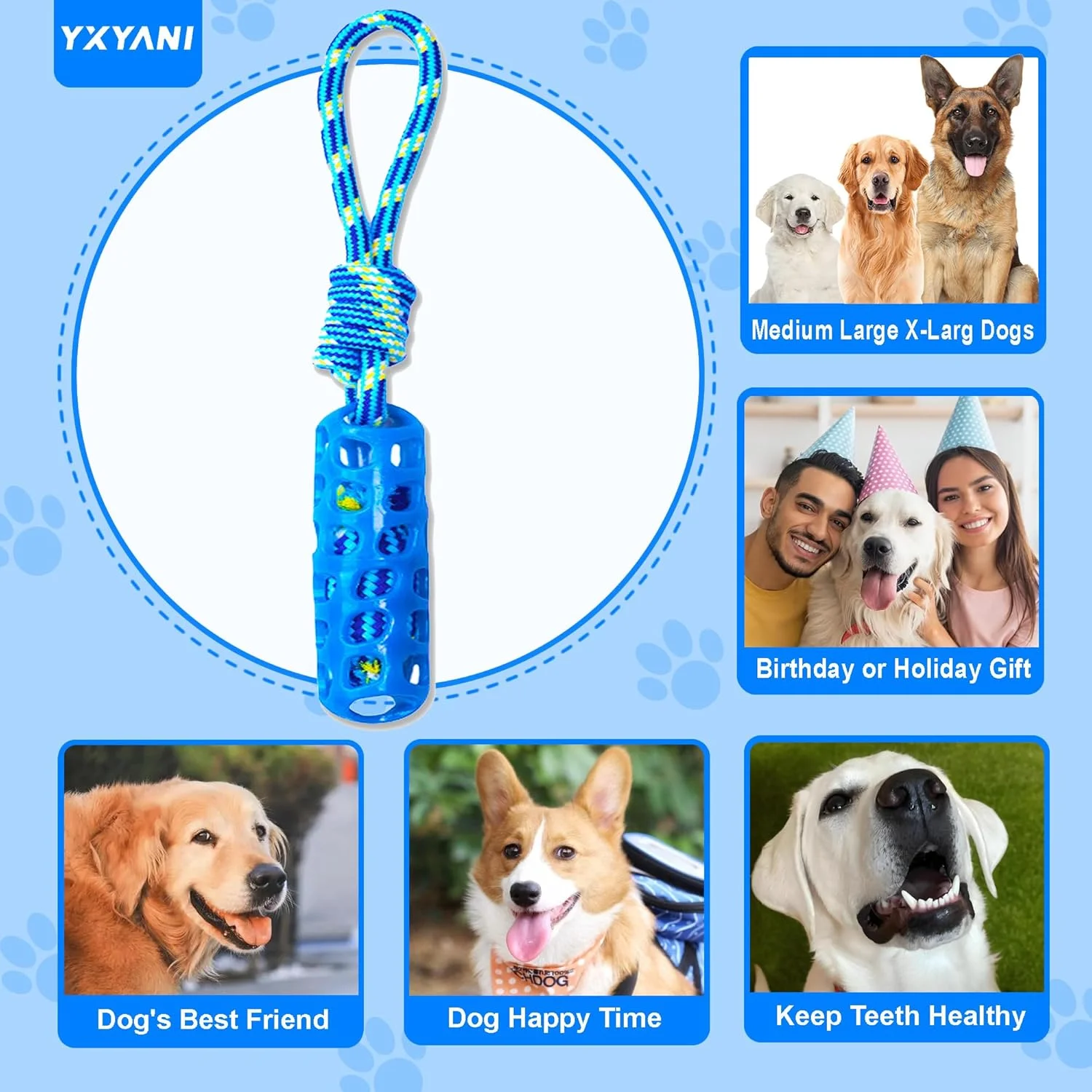 اسباب بازی جویدنی دندانی سگ - چوب لاستیکی بادوام با طناب برای سگ های بزرگ، تمیز کردن دندان ها و ماساژ لثه، اسباب بازی تعاملی کشیدنی و پرتابی برای سگ های با فک قوی (چوب تمیز کننده دندان) اسباب بازی جویدنی دندانی سگ - چوب لاستیکی بادوام با طناب برای سگ های بزرگ، تمیز کردن دندان ها و ماساژ لثه، اسباب بازی تعاملی کشیدنی و پرتابی برای سگ های با فک قوی (چوب تمیز کننده دندان)