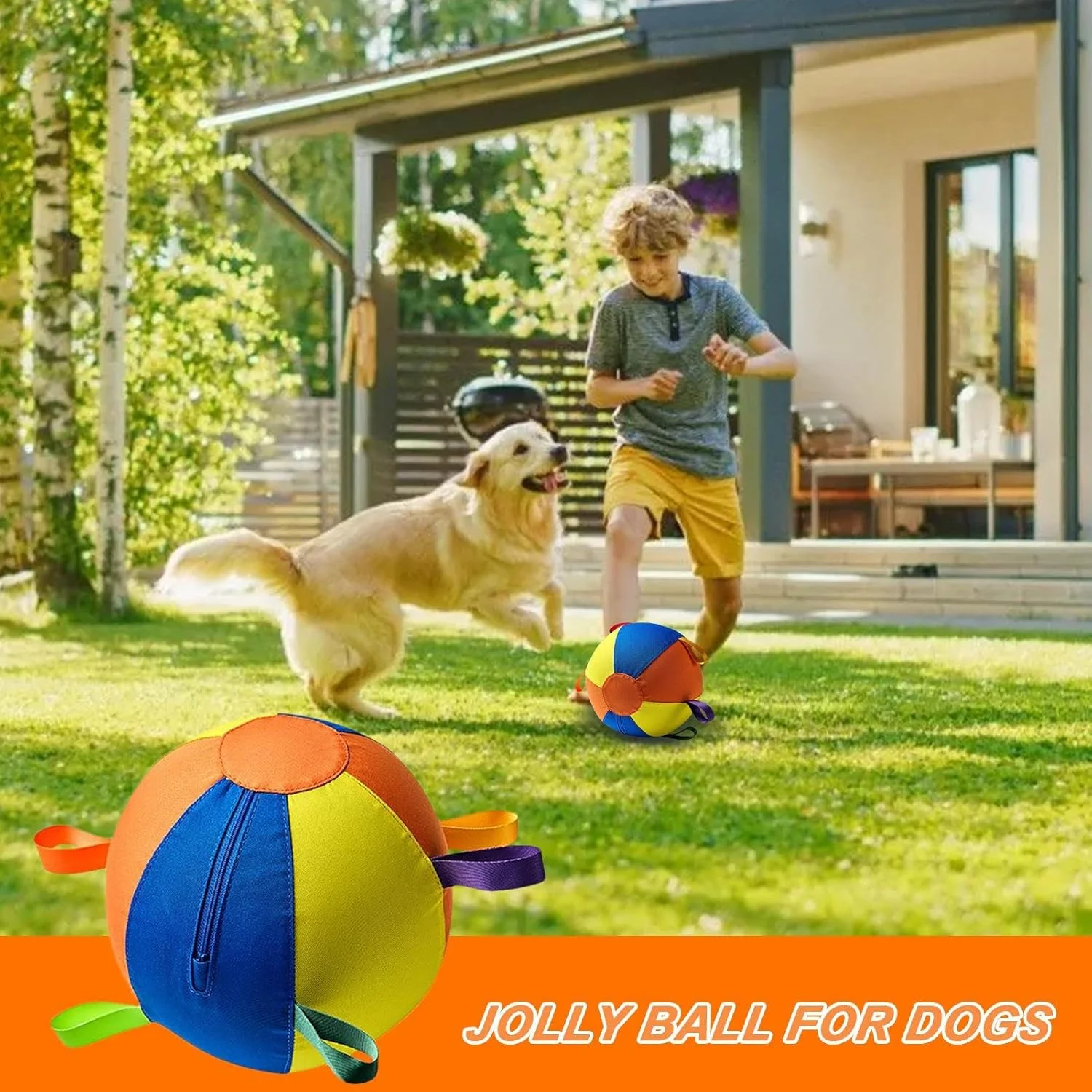 توپ بازی سگ، توپ بازی تعاملی برای توله سگ - طراحی قابل حمل و مقاوم در برابر گاز گرفتن برای بازی در فضای باز، استخر، توله سگ های تهاجمی، کریسمس، تولد، حیوانات خانگی