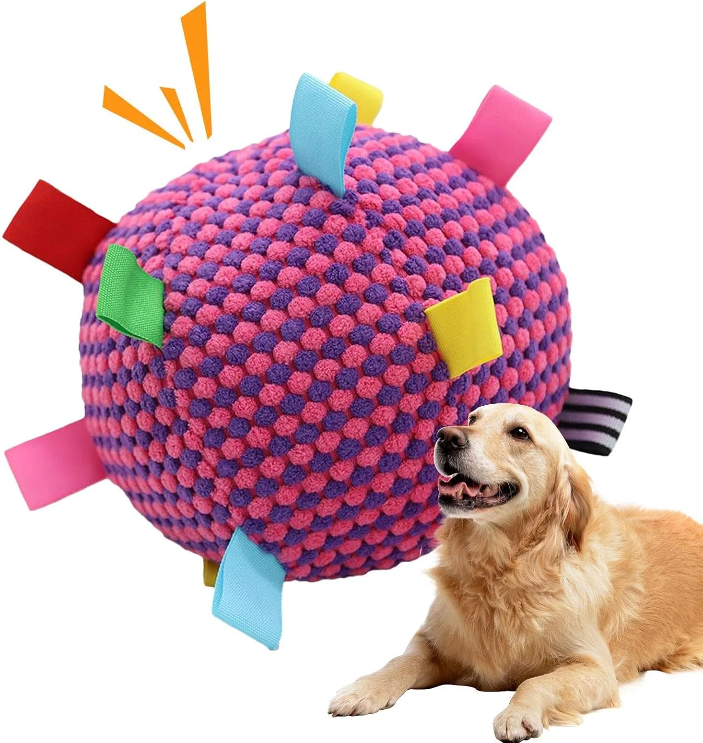 توپ سگ | توپ بازی تعاملی سگ - بازی نرم و صدادار لوازم حیوانات خانگی برای آموزش جویدن در فضای باز و داخل خانه توله سگ و گربه توپ سگ | توپ بازی تعاملی سگ - بازی نرم و صدادار لوازم حیوانات خانگی برای آموزش جویدن در فضای باز و داخل خانه توله سگ و گربه