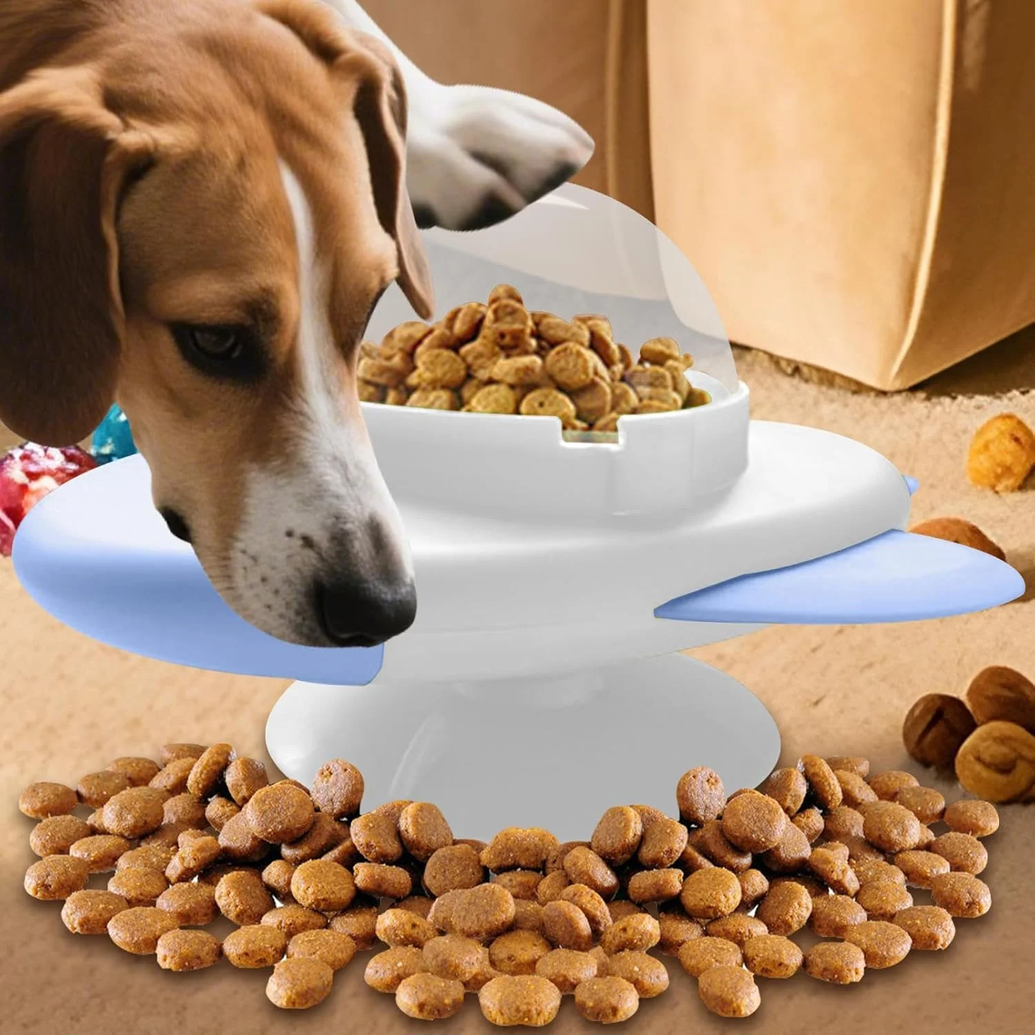 پازل تشویقی سگ، توپ تشویقی برای سگ ها، توپ غذای آهسته برای توله سگ، پخش کننده غذای نشتی برای تحریک ذهنی، سرگرمی، آموزش، بازی در داخل و خارج از خانه