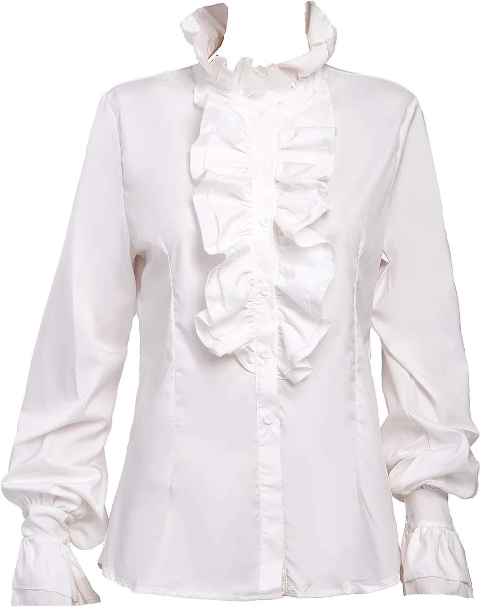 تایدوشنگ بلوز زنانه کار، پیراهن مهمانی، پیراهن های دکمه دار ویکتوریایی، تاپ های پیراهن لوتوس چین دار گوتیک