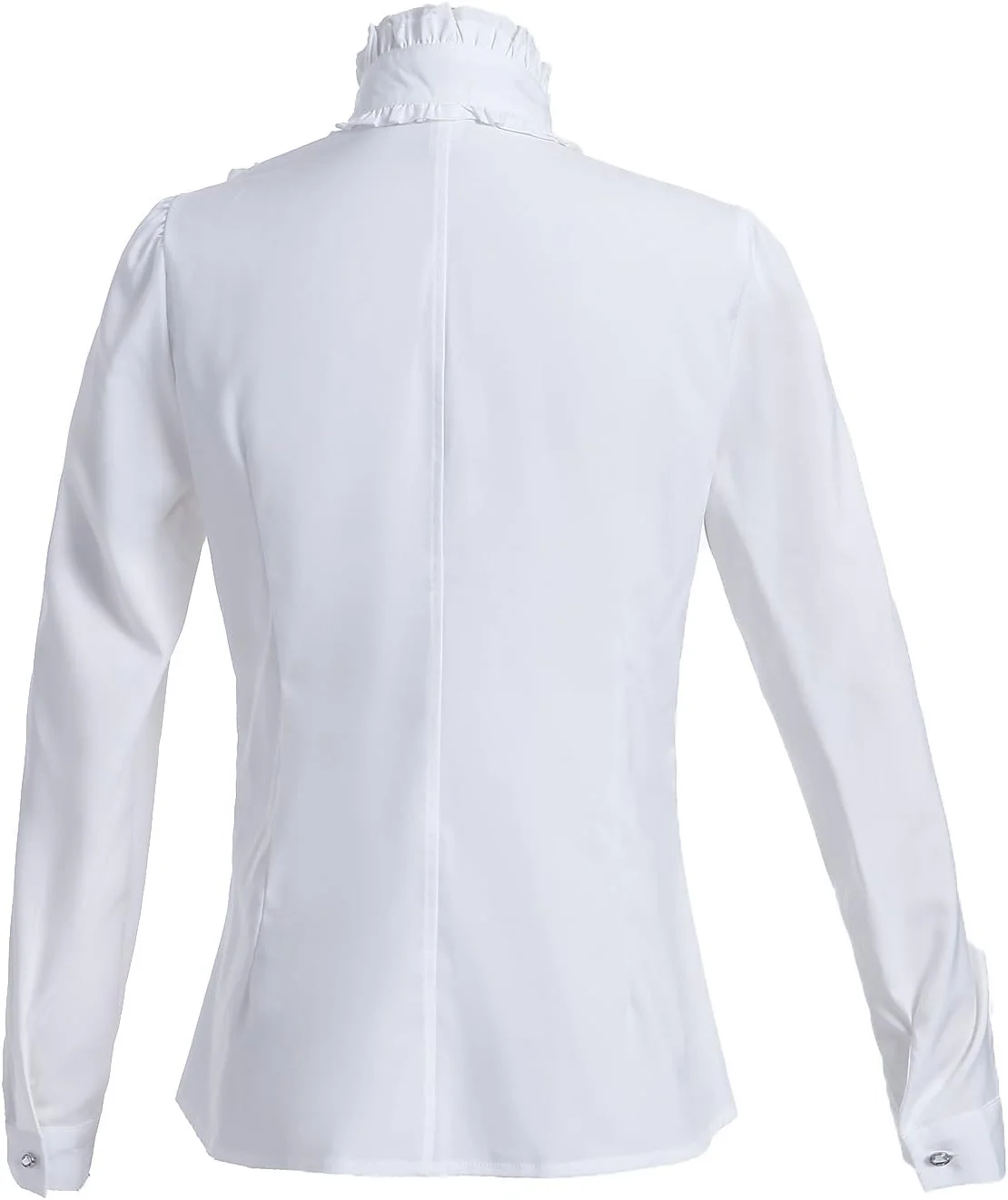 بلوز زنانه Taiduosheng، یقه توری چین دار، یقه ایستاده، دکمه دار، آستین بلند، مدل OL