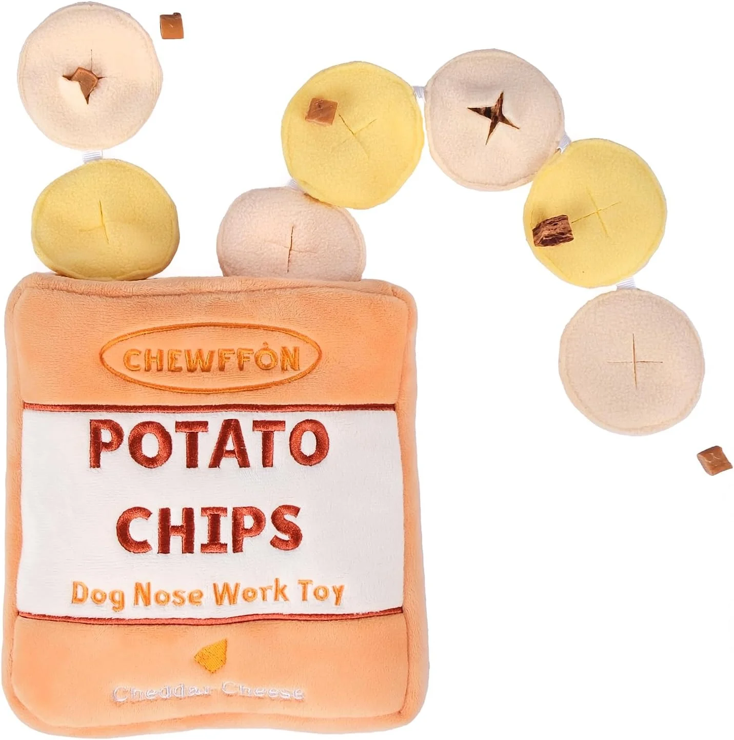 اسباب بازی تعاملی سگ Chewffon، اسباب بازی پازلی تشویقی برای تحریک و رفع بی حوصلگی، اسباب بازی چیپس سیب زمینی برای سگ های کوچک، متوسط و بزرگ (سطح 2)