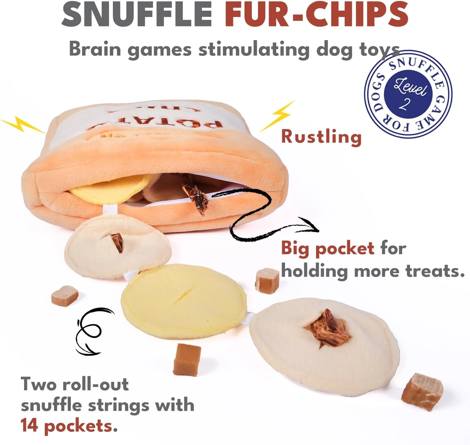 اسباب بازی تعاملی سگ Chewffon، اسباب بازی پازلی تشویقی برای تحریک و رفع بی حوصلگی، اسباب بازی چیپس سیب زمینی برای سگ های کوچک، متوسط و بزرگ (سطح 2) اسباب بازی تعاملی سگ Chewffon، اسباب بازی پازلی تشویقی برای تحریک و رفع بی حوصلگی، اسباب بازی چیپس سیب زمینی برای سگ های کوچک، متوسط و بزرگ (سطح 2)