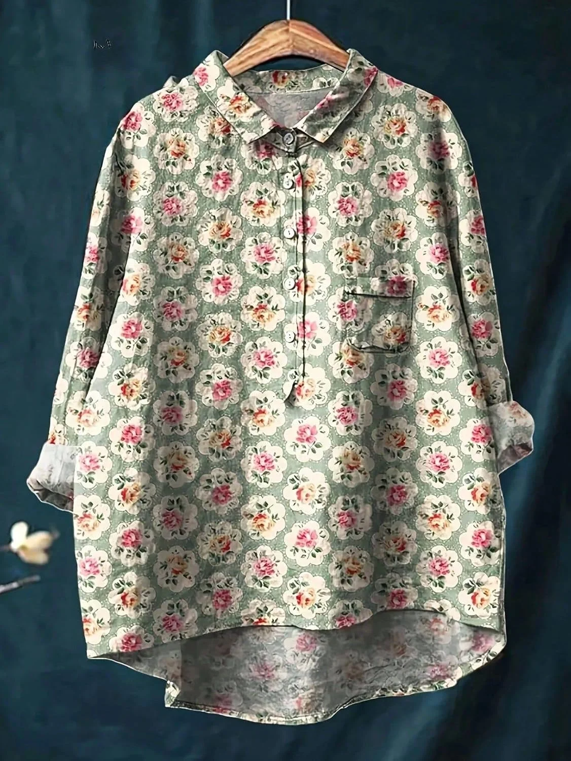 پیراهن های دکمه دار تابستانی زنانه، بلوز آستین بلند طرح گلدار مجلسی، تاپ های مناسب کار و استایل کژوال