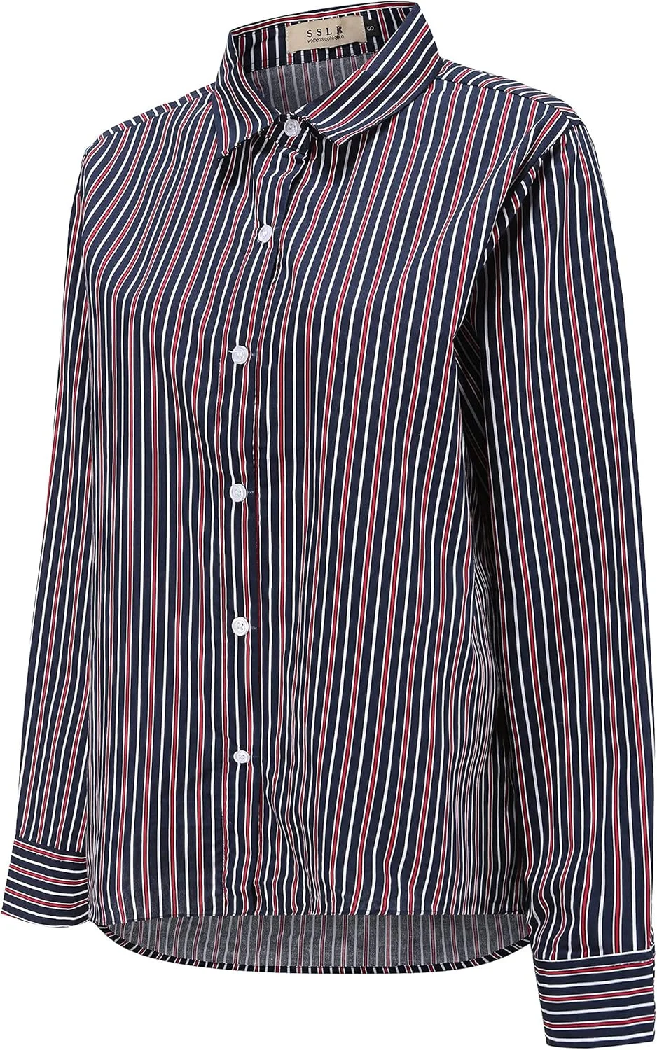 پیراهن دکمه دار بزرگ زنانه آستین بلند مدل High Low Causal