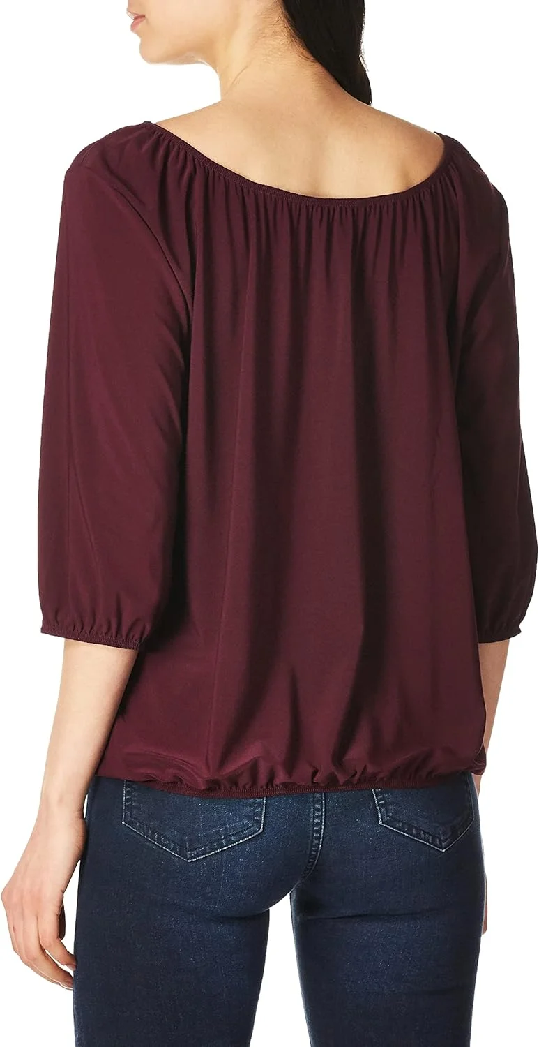 بلوز زنانه آستین سه ربع Star Vixen، یقه باز و بند دار، با کش در قسمت پایین