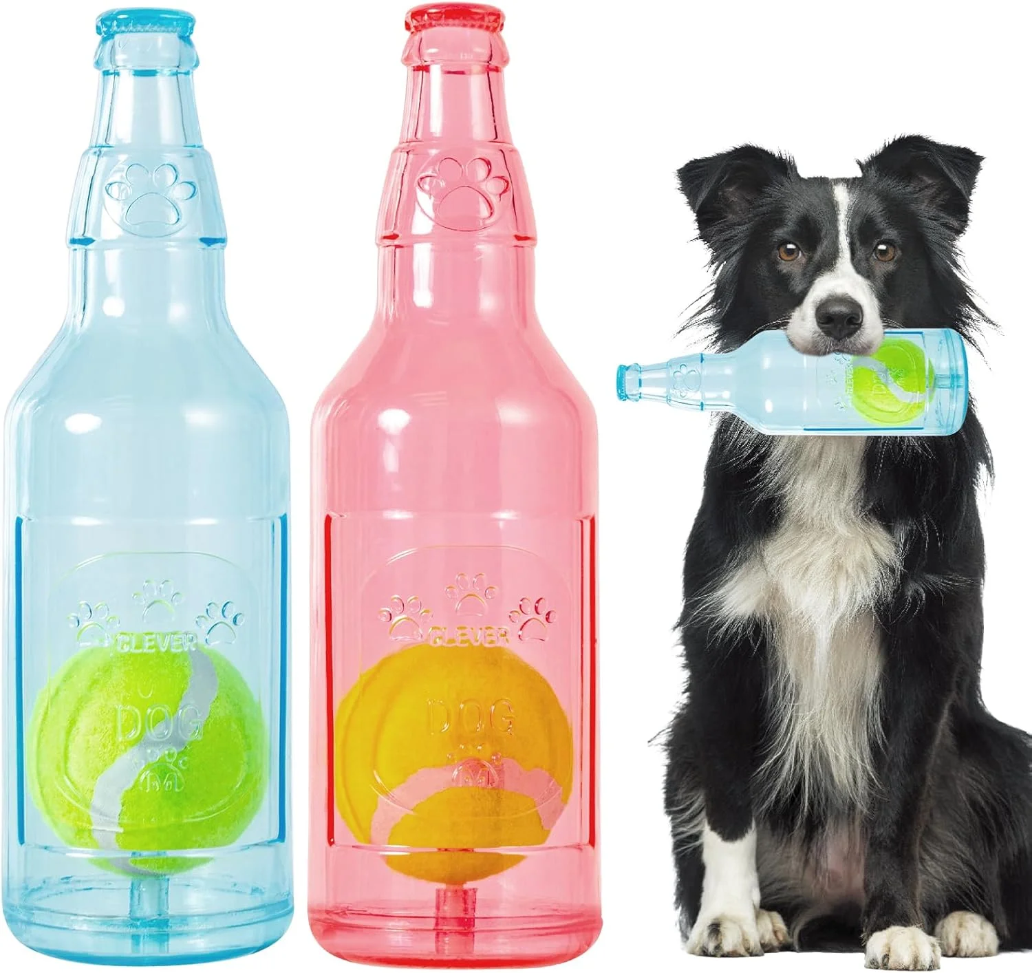 اسباب بازی سگ Blinggo، 2 عدد اسباب بازی شناور و صدادار استخر سگ، اسباب بازی تعاملی پرتاب و گرفتن برای بازی رتریور و آموزش، شکل بطری با توپ تنیس در داخل (بزرگ X2) اسباب بازی سگ Blinggo، 2 عدد اسباب بازی شناور و صدادار استخر سگ، اسباب بازی تعاملی پرتاب و گرفتن برای بازی رتریور و آموزش، شکل بطری با توپ تنیس در داخل (بزرگ X2)