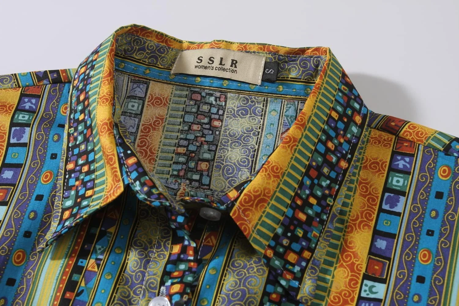 پیراهن های هاوایی آستین بلند زنانه SSLR، دکمه دار، مناسب ساحل و تابستان، طرح گلدار و غیر رسمی