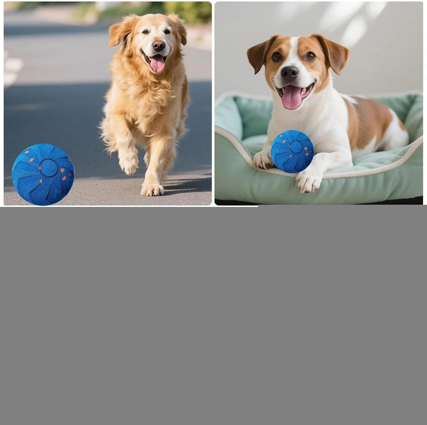 توپ بازی تعاملی سگ، اسباب بازی های برقی سگ برای سرگرم نگه داشتن آنها - توپ پرشی اتوماتیک، اسباب بازی حیوانات خانگی قابل شارژ USB برای درب ورودی گاراژ باغ اتاق نشیمن چمن پاسیو پارک بازی در فضای داخلی و خارجی