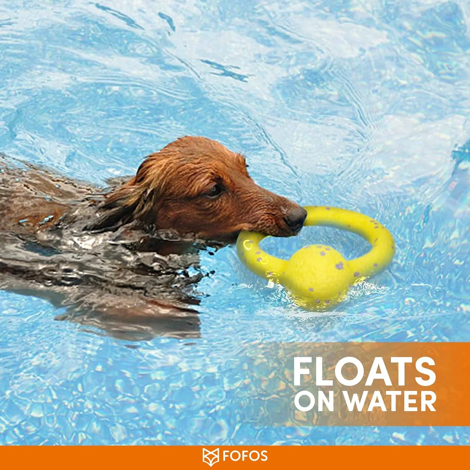 اسباب بازی سگ توپ دار زرد رنگ BarkButler FOFOS Durable Puller