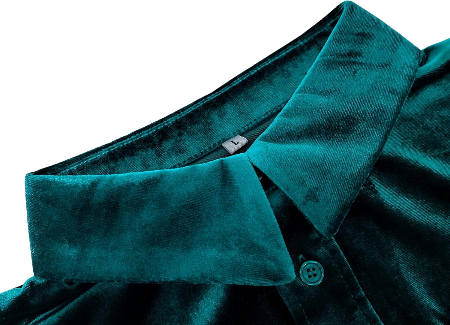 بلوز آستین بلند زنانه دکمه دار مخملی، پیراهن زمستانی غیر رسمی یقه هفت رنگ ثابت، تاپ های مجلسی وینتیج 2025