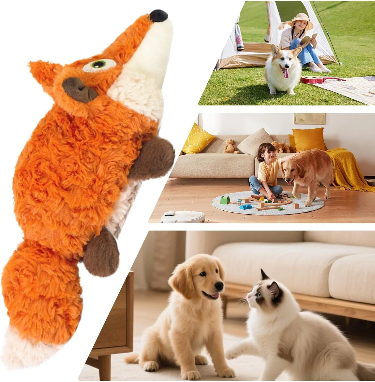 اسباب بازی حیوانات خانگی اتوماتیک - عروسک تعاملی دم تکان دهنده برای توله سگ | اسباب بازی جویدنی برقی توله سگ، لوازم جانبی حیوانات خانگی برای سگ های داخل و خارج از خانه