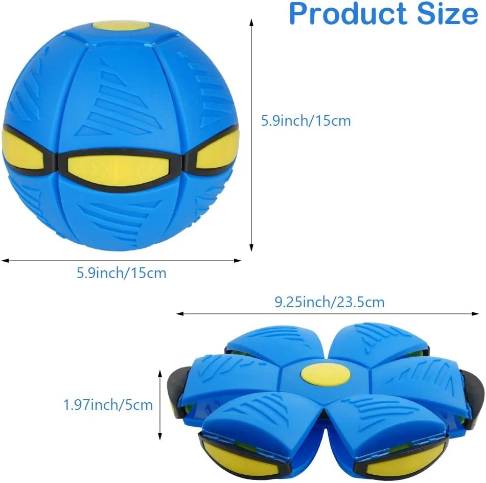 توپ بازی سگ Adiwo، توپ بشقاب پرنده درخشان برای سگ ها، توپ پرنده تعاملی، مناسب برای استفاده در فضای داخلی و خارجی - آبی