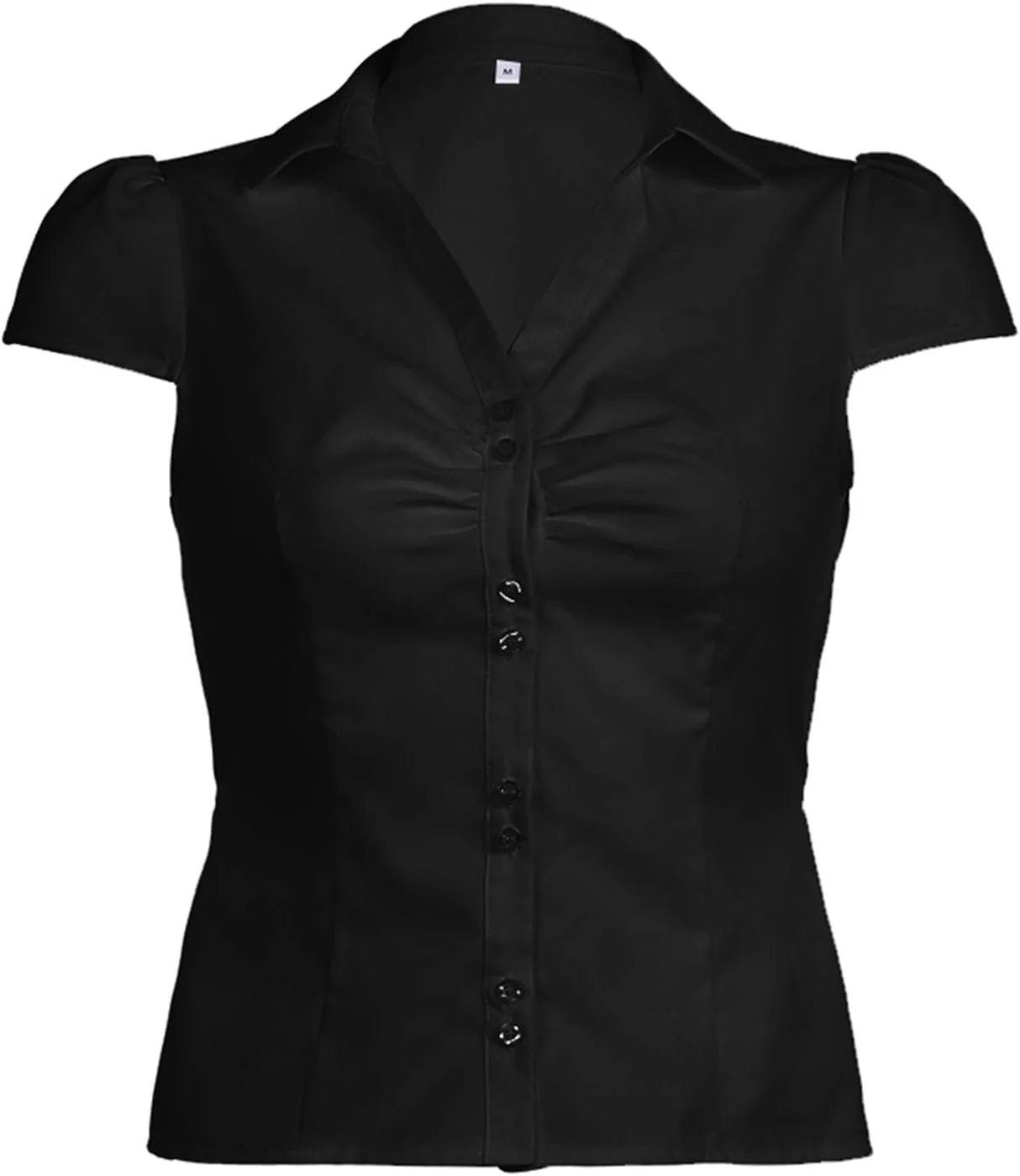 پیراهن زنانه 2024 آستین کوتاه دکمه دار - تاپ تابستانی اسلیم فیت با بند گره ای پشت و یقه برگردان