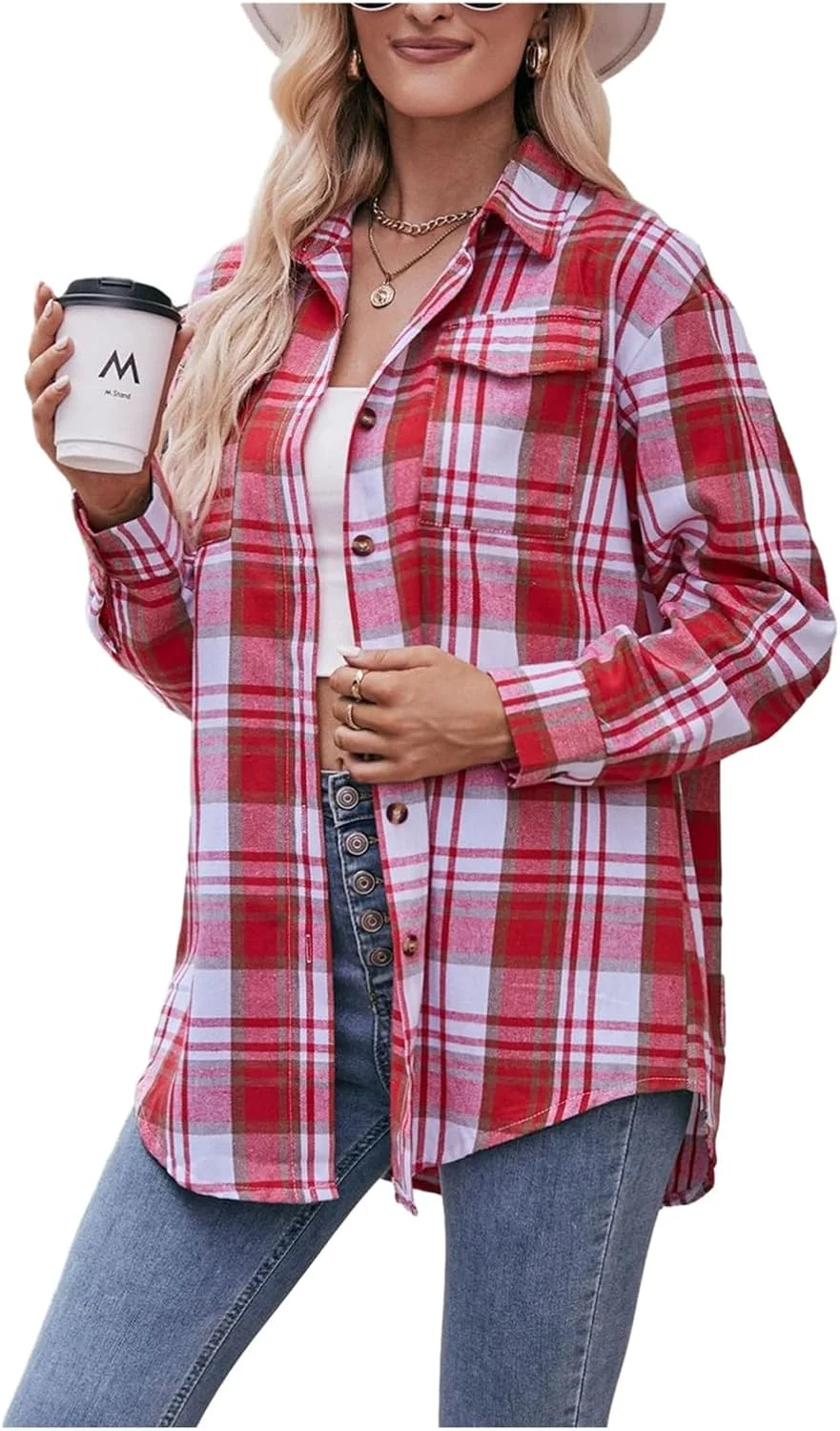 پیراهن زنانه چهارخانه دکمه دار آستین بلند با گره کراواتی - تاپ های غیر رسمی بهاره و پاییزه مناسب استایل خیابانی