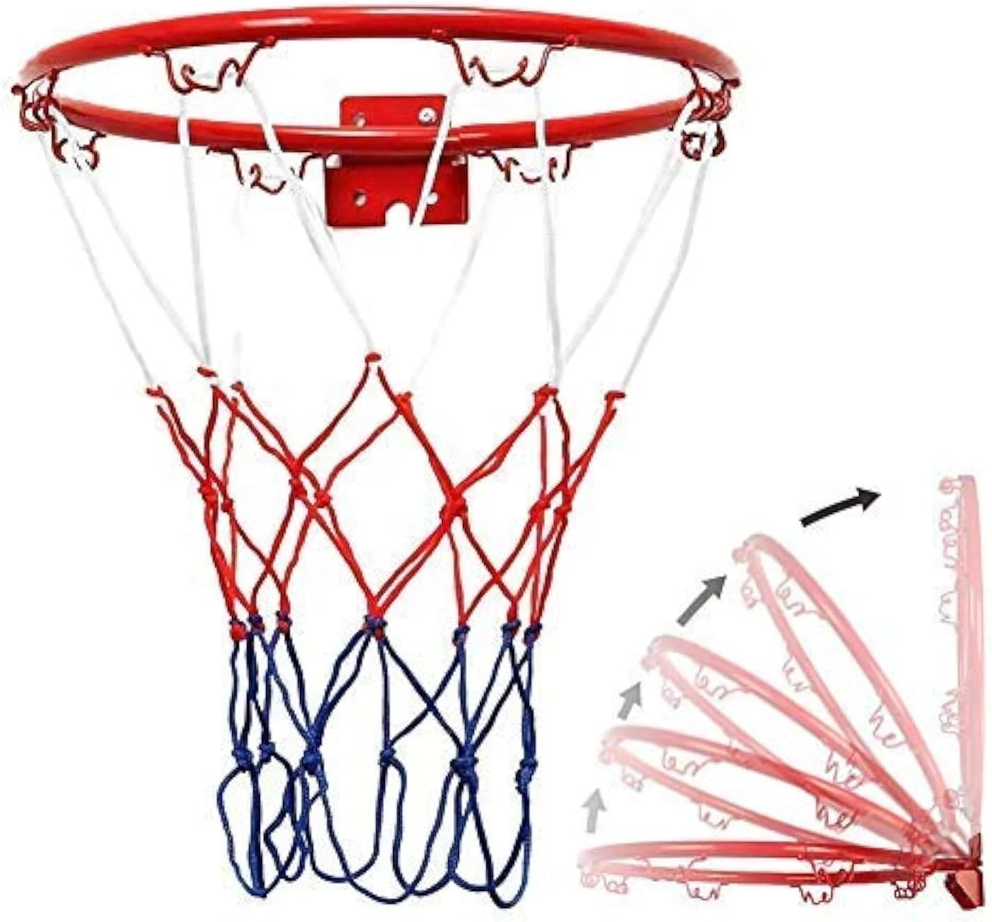 ست حلقه و تور بسکتبال OXFUZZ، سبد آویز فلزی دیواری برای فضای باز، حلقه و تور مینی بسکتبال، هدف آویز قابل حمل برای ورزش های داخل و خارج از خانه (قطر 32 سانتی متر) ست حلقه و تور بسکتبال OXFUZZ، سبد آویز فلزی دیواری برای فضای باز، حلقه و تور مینی بسکتبال، هدف آویز قابل حمل برای ورزش های داخل و خارج از خانه (قطر 32 سانتی متر)