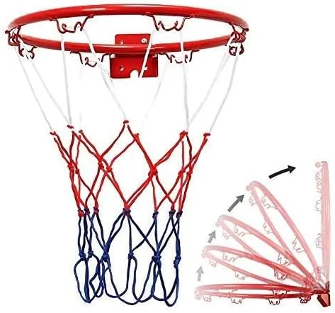 ست حلقه و تور بسکتبال OXFUZZ، سبد آویز فلزی دیواری برای فضای باز، حلقه و تور مینی بسکتبال، هدف آویز قابل حمل برای ورزش های داخل و خارج از خانه (قطر 32 سانتی متر) ست حلقه و تور بسکتبال OXFUZZ، سبد آویز فلزی دیواری برای فضای باز، حلقه و تور مینی بسکتبال، هدف آویز قابل حمل برای ورزش های داخل و خارج از خانه (قطر 32 سانتی متر)