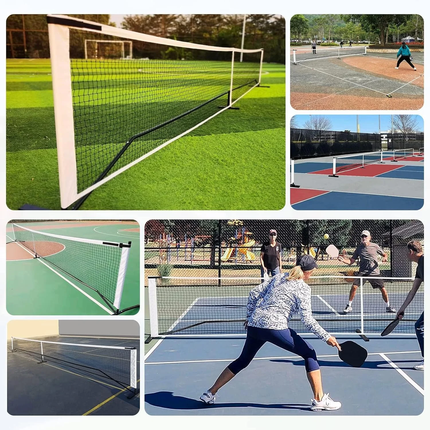 تور پیکلبال 6.7 متری، سایز رسمی مسابقات برای بازی در فضای داخلی و خارجی، بادوام و نصب آسان، ایده آل برای خانه، مدرسه یا ورزش های تفریحی