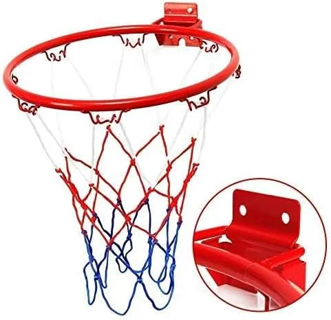 ست حلقه و تور بسکتبال OXFUZZ، سبد آویز فلزی دیواری برای فضای باز، حلقه و تور مینی بسکتبال، هدف آویز قابل حمل برای ورزش های داخل و خارج از خانه (قطر 32 سانتی متر) ست حلقه و تور بسکتبال OXFUZZ، سبد آویز فلزی دیواری برای فضای باز، حلقه و تور مینی بسکتبال، هدف آویز قابل حمل برای ورزش های داخل و خارج از خانه (قطر 32 سانتی متر)