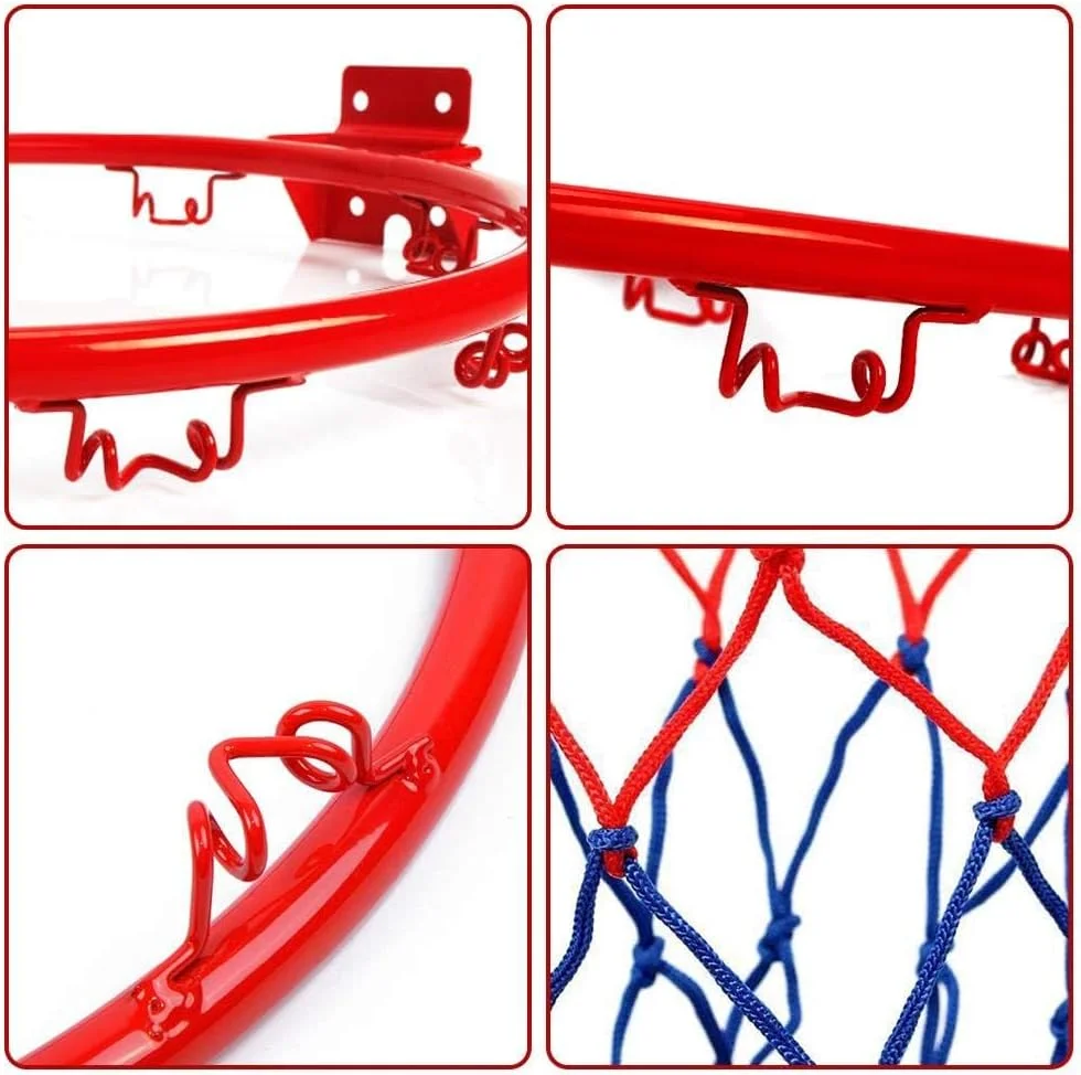 ست حلقه و تور بسکتبال OXFUZZ، سبد آویز فلزی دیواری برای فضای باز، حلقه و تور مینی بسکتبال، هدف آویز قابل حمل برای ورزش های داخل و خارج از خانه (قطر 32 سانتی متر) ست حلقه و تور بسکتبال OXFUZZ، سبد آویز فلزی دیواری برای فضای باز، حلقه و تور مینی بسکتبال، هدف آویز قابل حمل برای ورزش های داخل و خارج از خانه (قطر 32 سانتی متر)