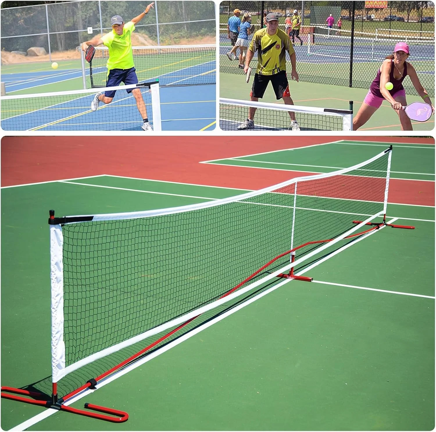 تور پیکلبال 6.7 متری، سایز رسمی مسابقات برای بازی در فضای داخلی و خارجی، بادوام و نصب آسان، ایده آل برای خانه، مدرسه یا ورزش های تفریحی