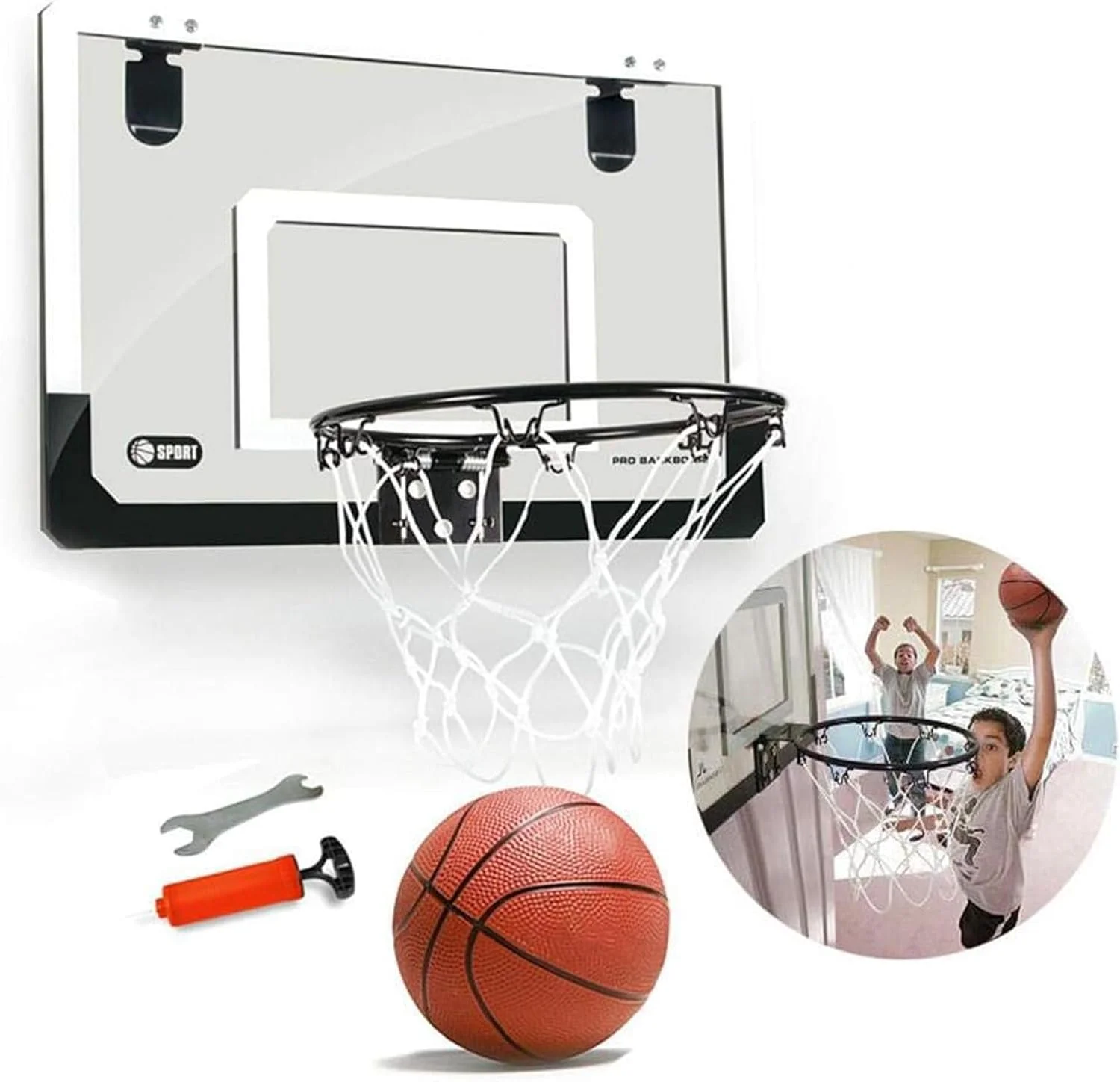 ست حلقه مینی بسکتبال داخل سالن Nyganmelloz برای درب - حلقه مینی بسکتبال بالای درب با توپ، حلقه بسکتبال تاشو برای دیوار و اتاق، هدیه اسباب بازی بسکتبال برای پسران، کودکان، نوجوانان و بزرگسالان ست حلقه مینی بسکتبال داخل سالن Nyganmelloz برای درب - حلقه مینی بسکتبال بالای درب با توپ، حلقه بسکتبال تاشو برای دیوار و اتاق، هدیه اسباب بازی بسکتبال برای پسران، کودکان، نوجوانان و بزرگسالان