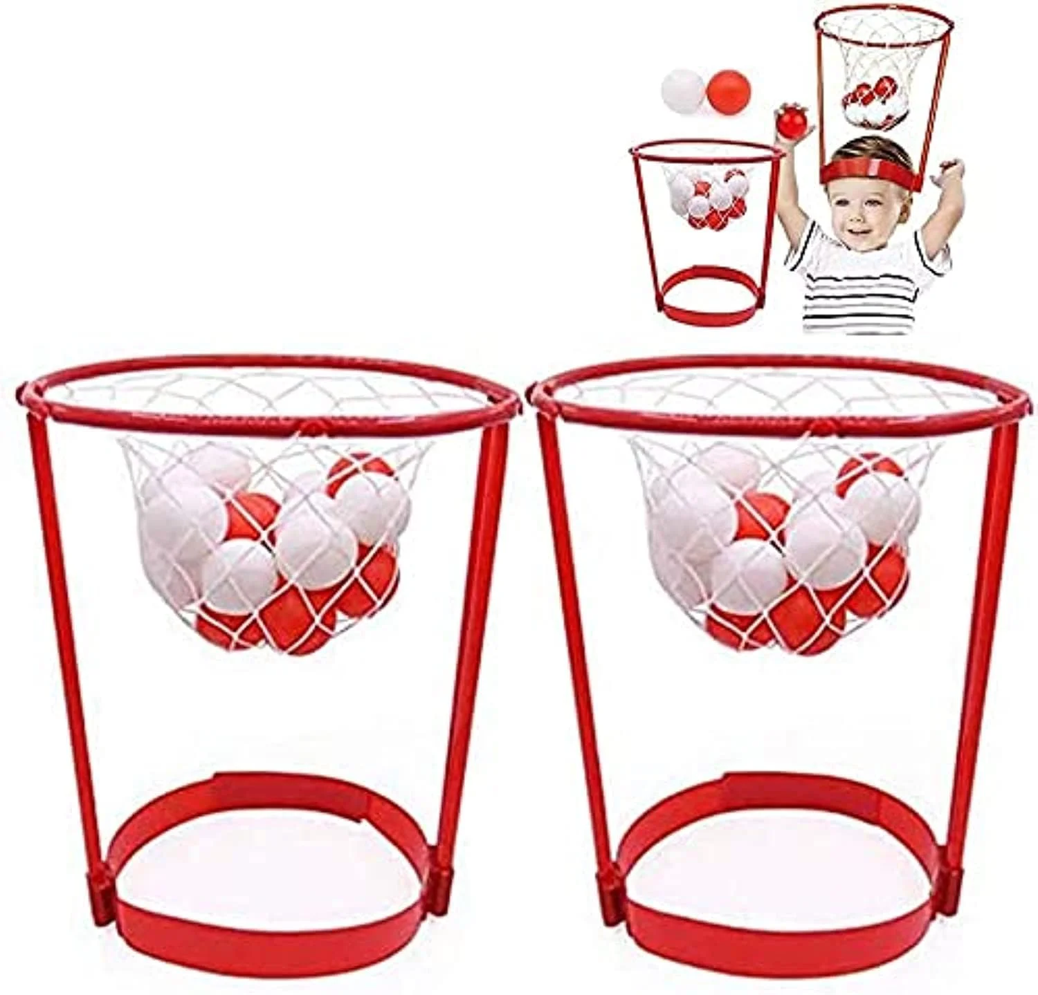بازی پرتاب حلقه بسکتبال روی سر Luckstar، بسته 2 عددی، مناسب مهمانی کودکان و بزرگسالان، بازی کارناوال، هدبند توری سبد قابل تنظیم با 20 توپ برای مهمانی کارناوال، جشن تولد، بازی خانوادگی داخل و خارج از خانه بازی پرتاب حلقه بسکتبال روی سر Luckstar، بسته 2 عددی، مناسب مهمانی کودکان و بزرگسالان، بازی کارناوال، هدبند توری سبد قابل تنظیم با 20 توپ برای مهمانی کارناوال، جشن تولد، بازی خانوادگی داخل و خارج از خانه