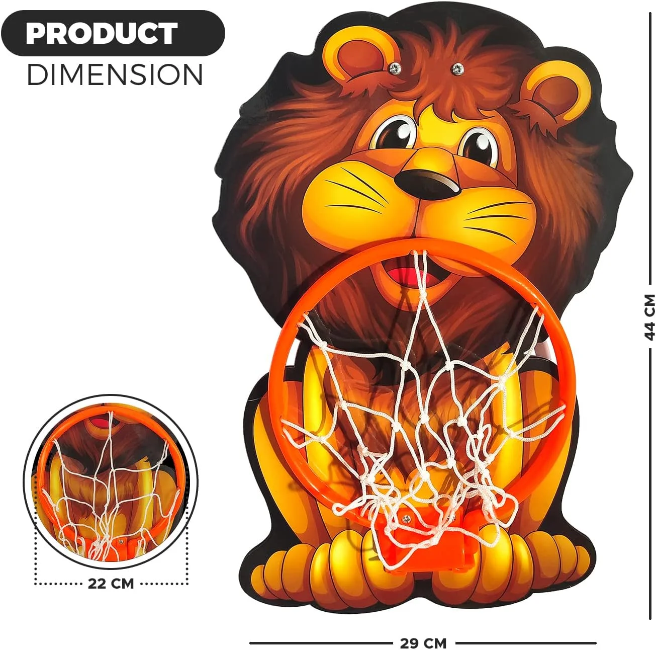 ست بسکتبال شیر NHR برای کودکان، اسباب بازی برای پسران و دختران، ست قابل حمل با تخته آویز، حلقه توری، توپ بازی های داخل و خارج از خانه، مناسب برای هدیه تولد و سرگرمی