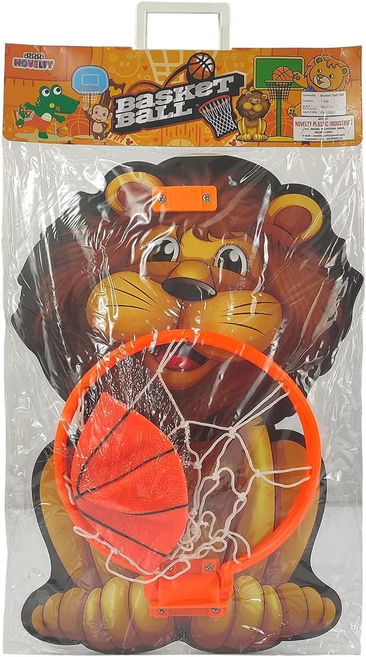 ست بسکتبال شیر NHR برای کودکان، اسباب بازی برای پسران و دختران، ست قابل حمل با تخته آویز، حلقه توری، توپ بازی های داخل و خارج از خانه، مناسب برای هدیه تولد و سرگرمی