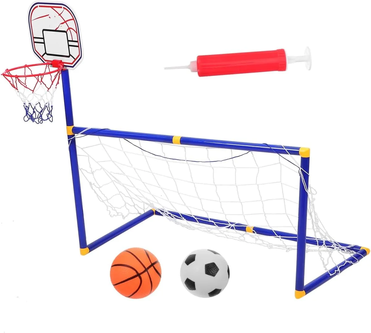 ست دروازه فوتبال و حلقه بسکتبال Milisten - تور فوتبال برای کودکان، توپ بسکتبال توخالی برای کودکان، سبد بسکتبال قابل حمل ست دروازه فوتبال و حلقه بسکتبال Milisten - تور فوتبال برای کودکان، توپ بسکتبال توخالی برای کودکان، سبد بسکتبال قابل حمل