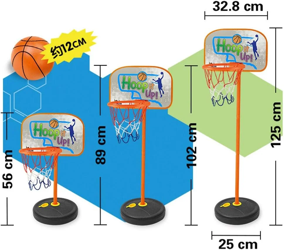 ست بسکتبال کودکانه قابل تنظیم KUANDARMX، پایه بسکتبال قابل حمل با تور و توپ، ست بازی ورزشی داخل و خارج از خانه، هدیه ست بسکتبال کودکانه قابل تنظیم KUANDARMX، پایه بسکتبال قابل حمل با تور و توپ، ست بازی ورزشی داخل و خارج از خانه، هدیه