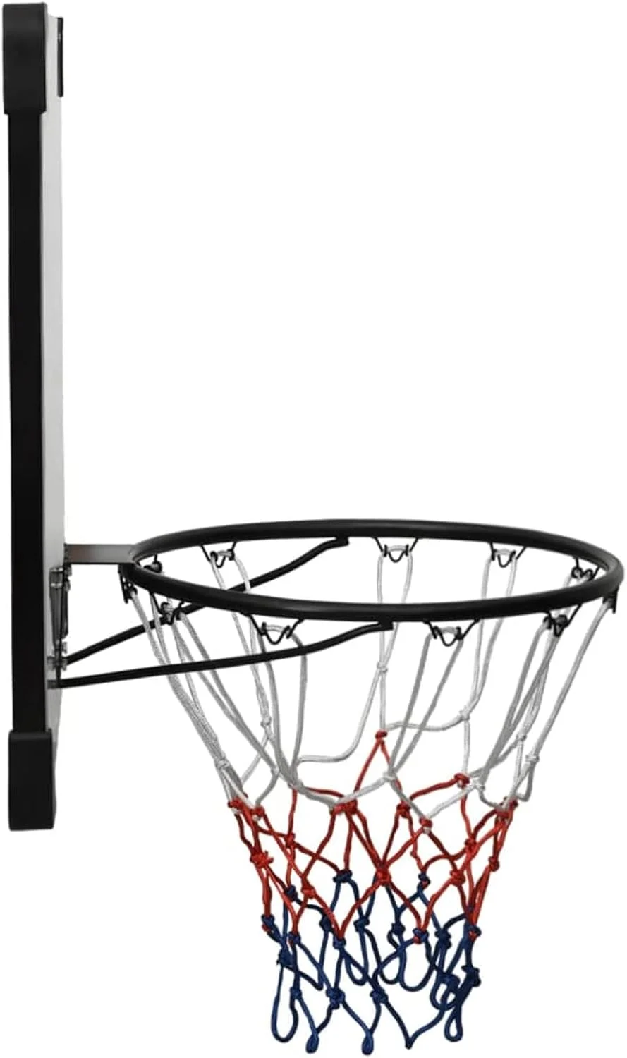 حلقه بسکتبال KUOYTT با تخته پشتی بزرگ و تور برای استفاده در فضای باز شامل پایه دیواری و کیت نصب، تخته پشتی بسکتبال شفاف 90 x 60 x 2.5 سانتی متر پلی کربنات