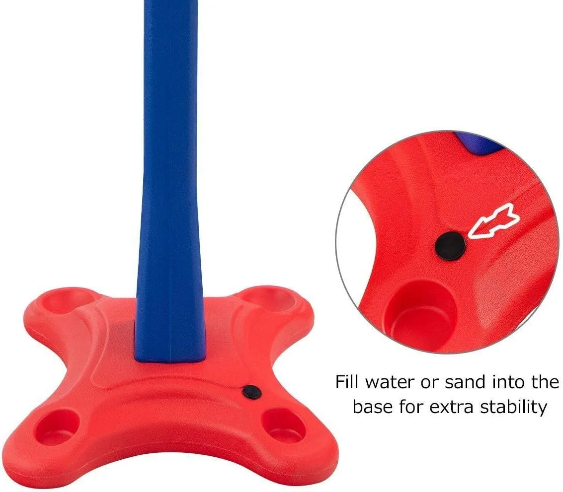 ست بسکتبال کودکان کیدوزی 215 سانتی‌متری، سیستم حلقه و تور ایمن و قابل تنظیم، پایه بسکتبال قابل حمل برای بازی کودکان و نوجوانان در داخل و خارج از خانه به عنوان اسباب‌بازی/هدیه آموزشی