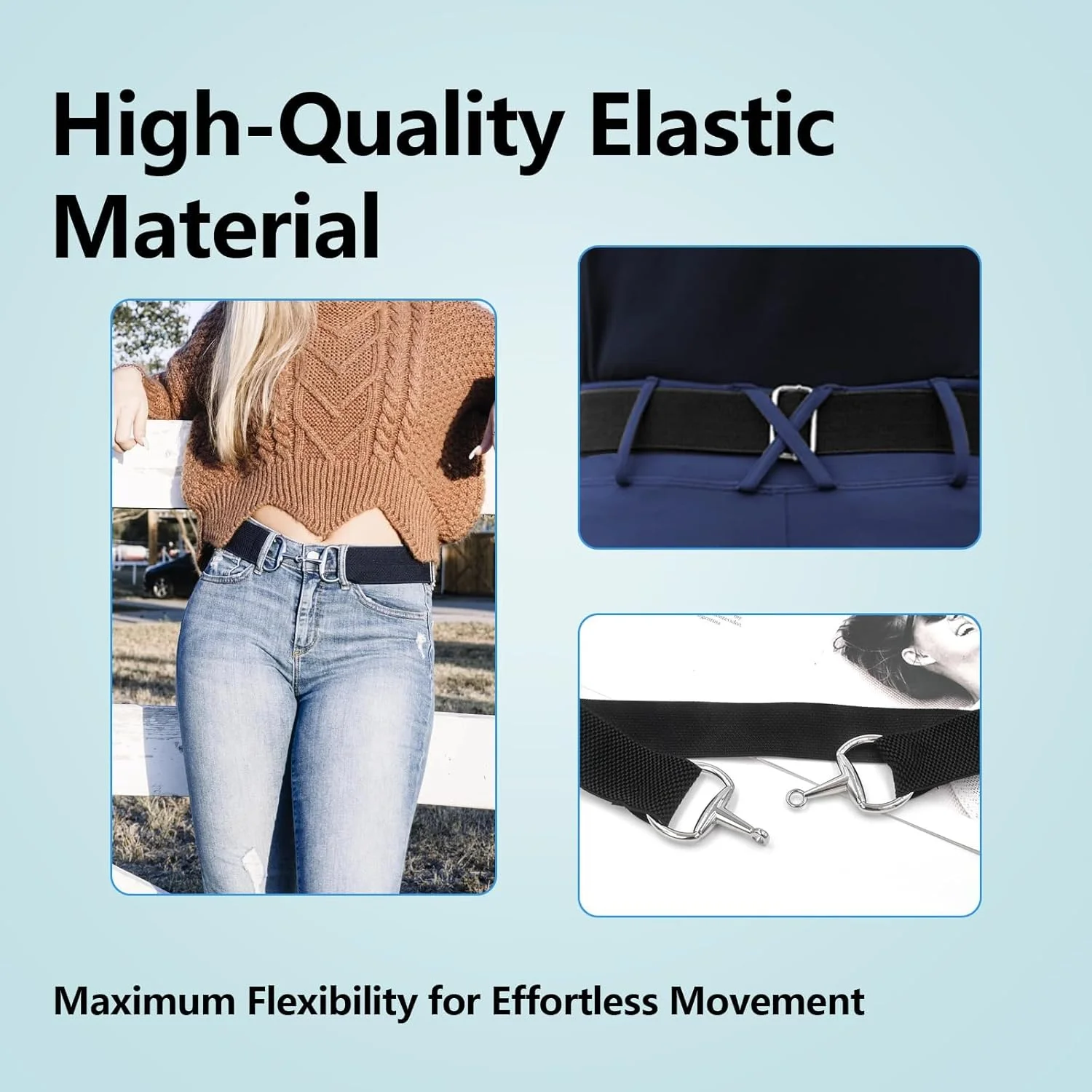 کمربند سوارکاری کشی الاستیک 1.5 اینچی با سگک دهنه اسب، بند کلید سورسینگل، مشکی کلاسیک برای ورزش های اسب سواری، لوازم و تجهیزات سوارکاری زنانه کمربند سوارکاری کشی الاستیک 1.5 اینچی با سگک دهنه اسب، بند کلید سورسینگل، مشکی کلاسیک برای ورزش های اسب سواری، لوازم و تجهیزات سوارکاری زنانه